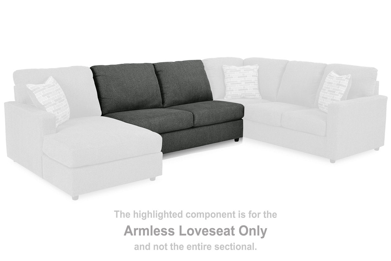 Edenfield Charcoal Armless Loveseat - 2900334 - Bien Home Furniture & Electronics
