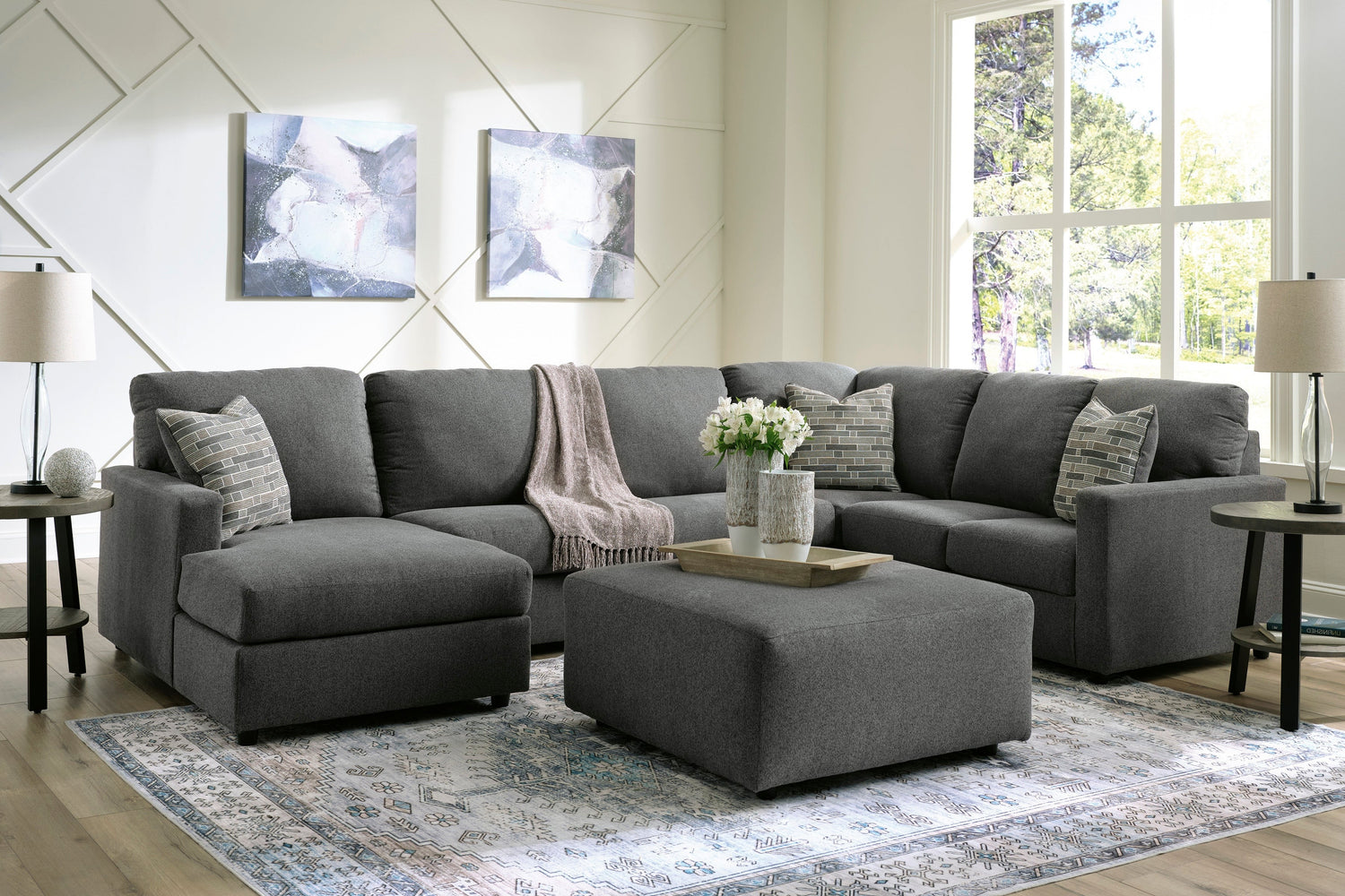 Edenfield Charcoal LAF Sectional - SET | 2900316 | 2900334 | 2900349 | 2900308 - Bien Home Furniture & Electronics