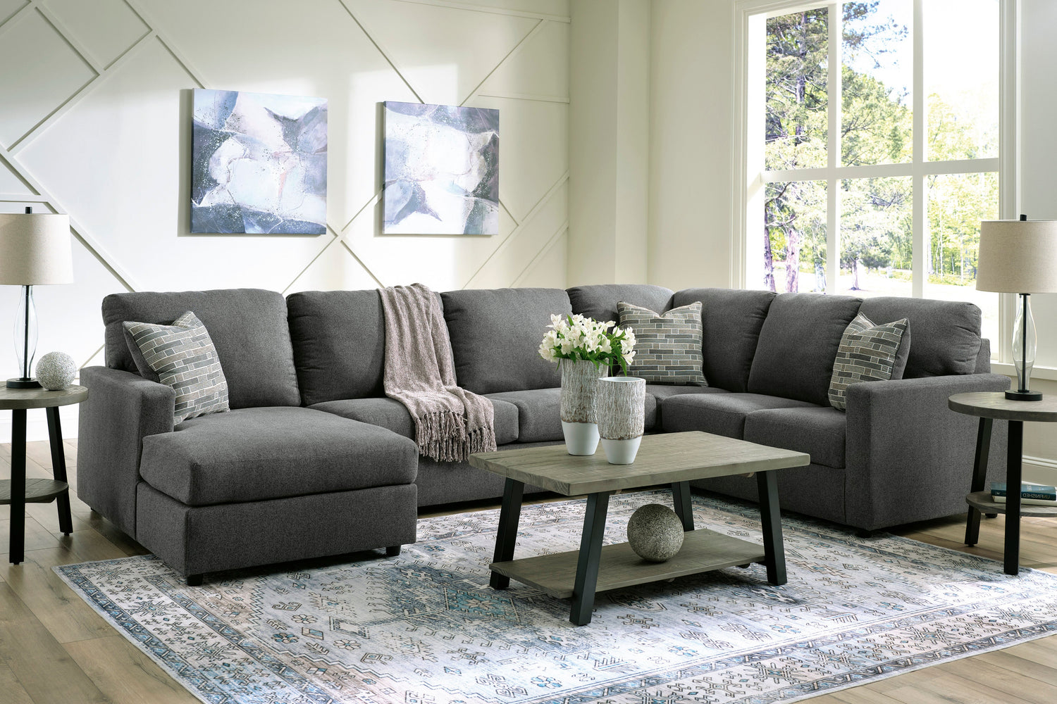Edenfield Charcoal LAF Sectional - SET | 2900316 | 2900334 | 2900349 | 2900308 - Bien Home Furniture & Electronics