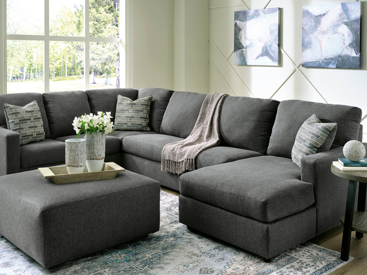 Edenfield Charcoal RAF Sectional - SET | 2900317 | 2900334 | 2900348 | 2900308 - Bien Home Furniture & Electronics