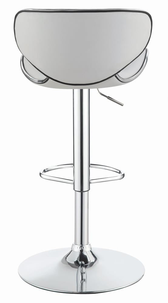 Edenton White/Chrome Upholstered Adjustable Height Bar Stools, Set of 2 - 120389 - Bien Home Furniture & Electronics