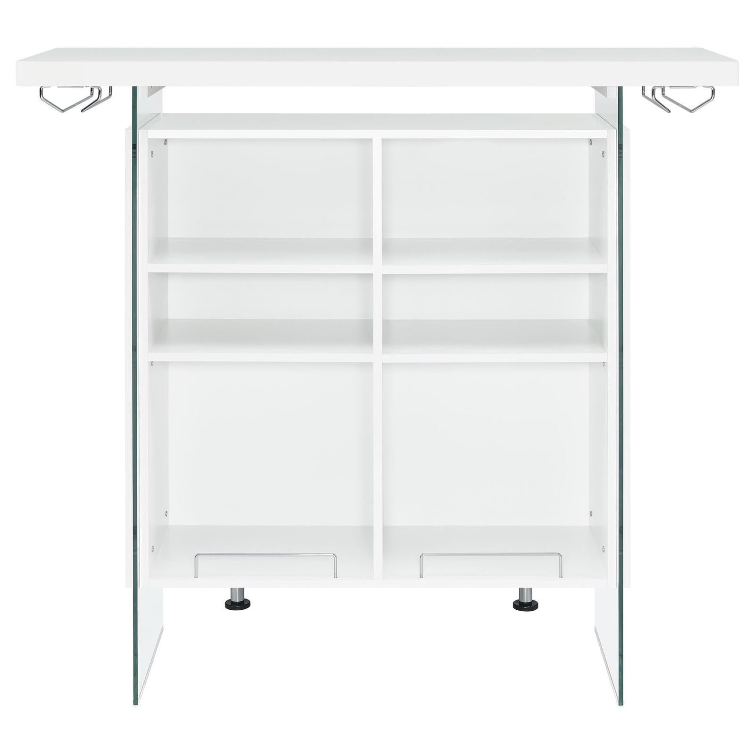 Edgerton Dark Oak/Chrome Round Wood Top Bar Table - 182632 - Bien Home Furniture & Electronics