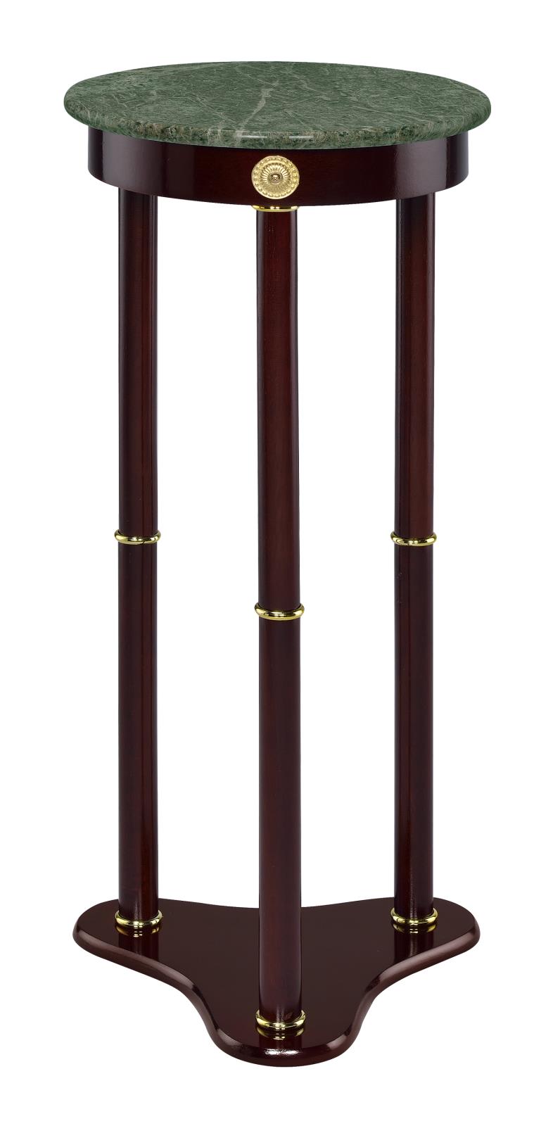 Edie Merlot Round Marble Top Accent Table - 3315 - Bien Home Furniture & Electronics