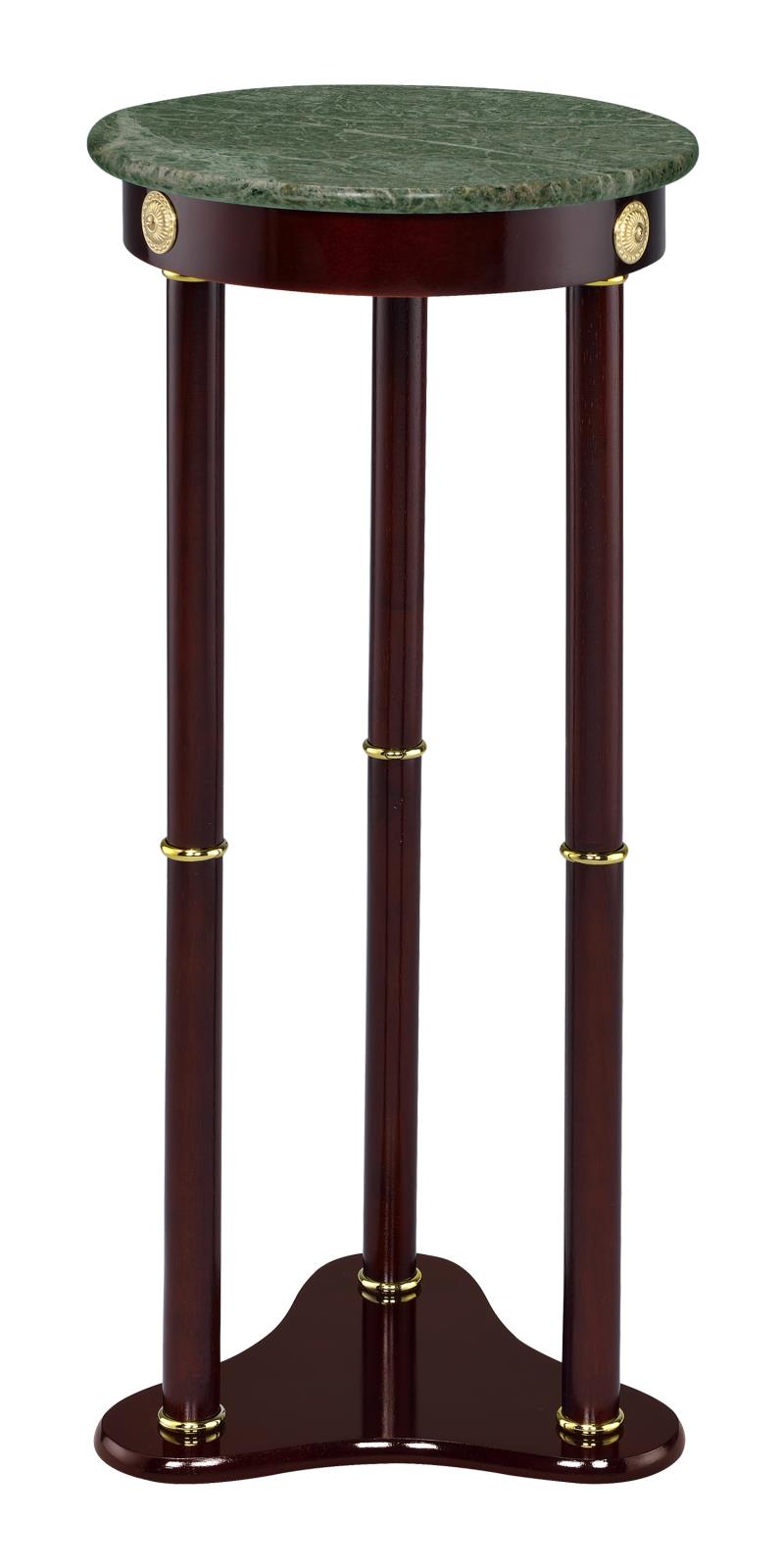 Edie Merlot Round Marble Top Accent Table - 3315 - Bien Home Furniture & Electronics