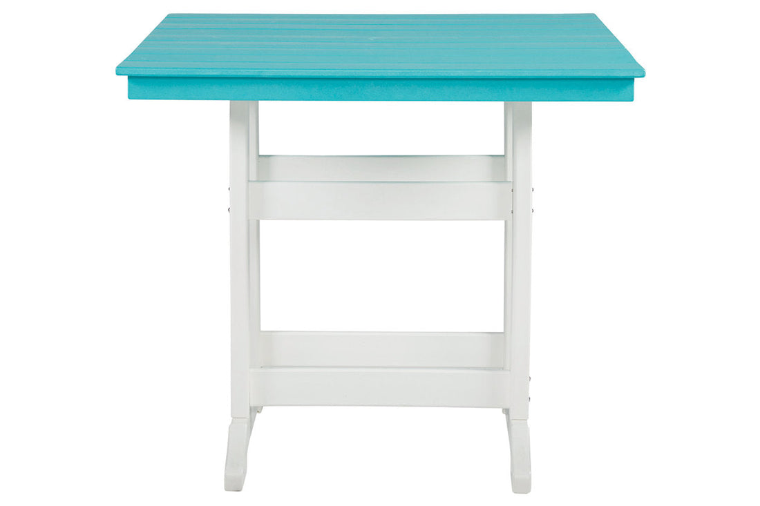 Eisely Turquoise/White Outdoor Counter Height Dining Table - P208-632 - Bien Home Furniture &amp; Electronics