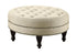 Elchin Round Upholstered Tufted Ottoman Oatmeal - 500018 - Bien Home Furniture & Electronics