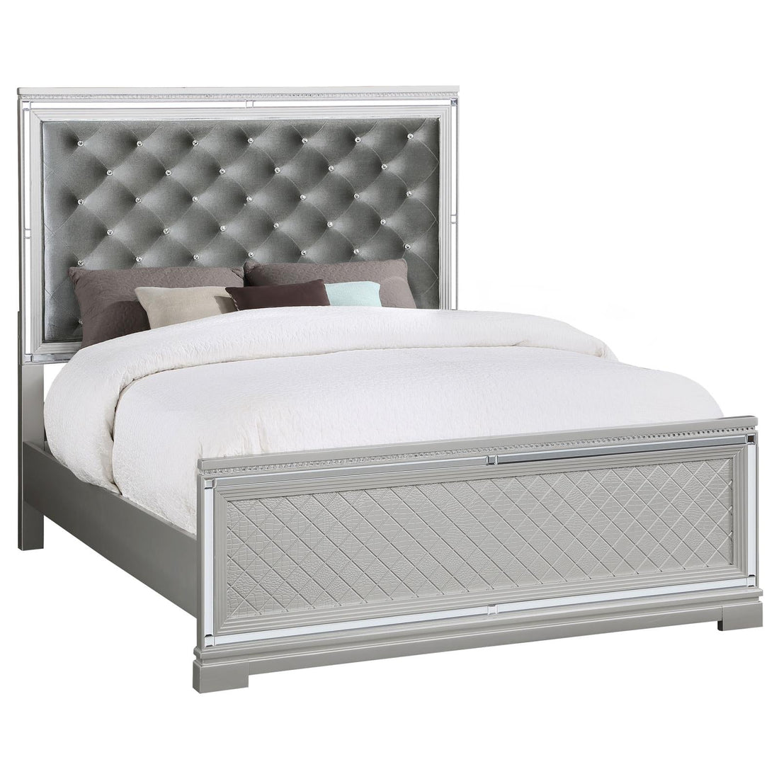 Eleanor Metallic White Panel Bedroom Set - SET | 223461Q | 223462 | 223465 - Bien Home Furniture &amp; Electronics
