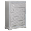 Eleanor Metallic White Rectangular 5-Drawer Chest - 223465 - Bien Home Furniture & Electronics