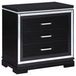 Eleanor Rectangular 3-Drawer Nightstand Silver/Black - 223362 - Bien Home Furniture & Electronics