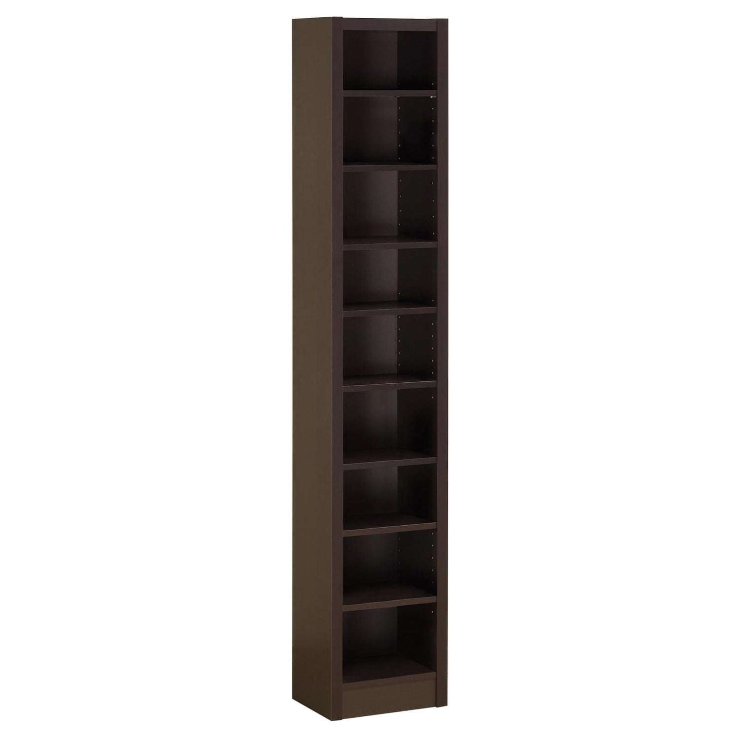 Eliam Cappuccino Rectangular Bookcase with 2 Fixed Shelves - 800285 - Bien Home Furniture & Electronics