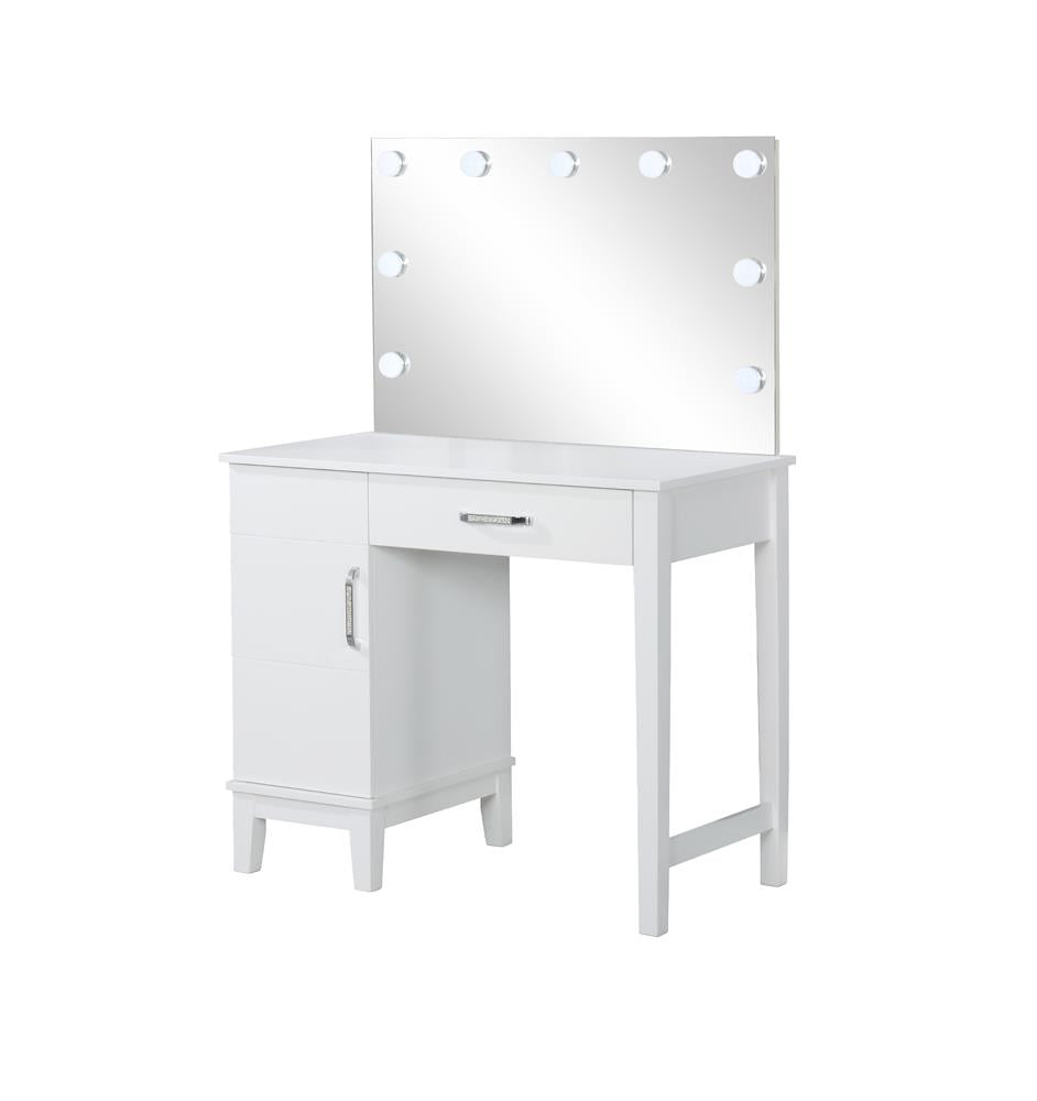 Elijah Vanity Set with LED Lights White/Dark Gray - 931149 - Bien Home Furniture &amp; Electronics