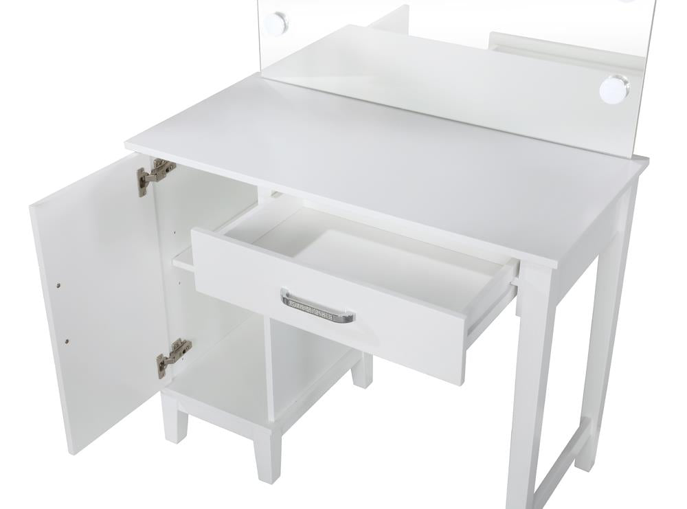 Elijah Vanity Set with LED Lights White/Dark Gray - 931149 - Bien Home Furniture &amp; Electronics