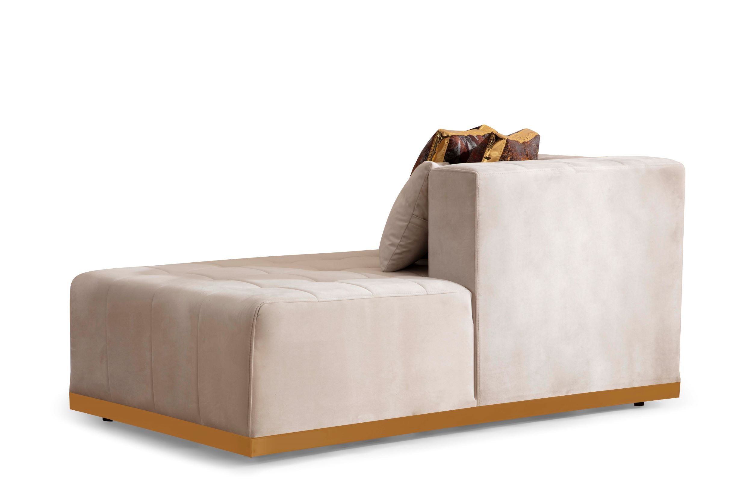 Elisha Ivory Velvet Double Chaise Sectional - ELISHAIVORY-SEC - Bien Home Furniture & Electronics