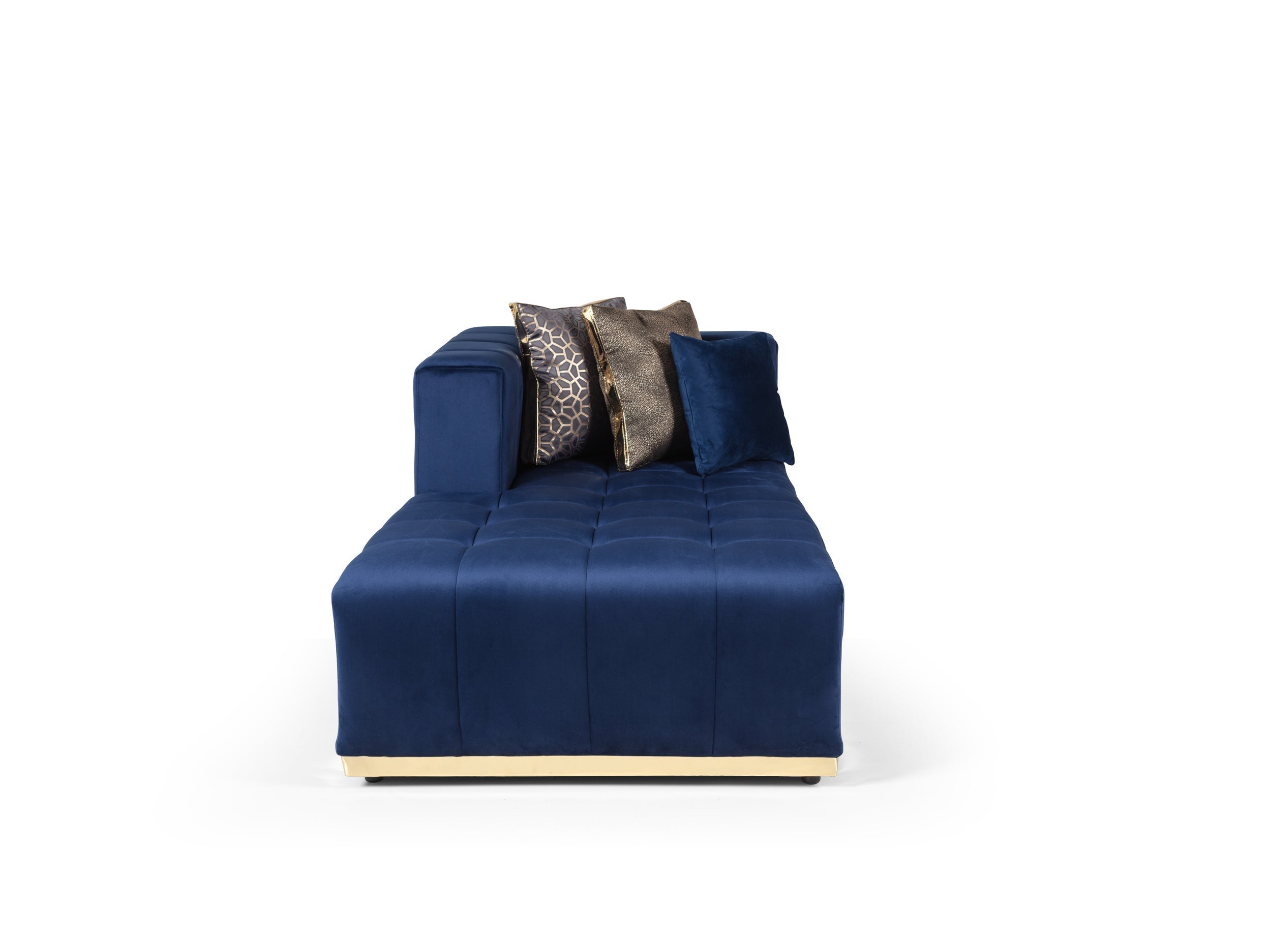 Elisha Navy Velvet Double Chaise Sectional - ELISHANAVY-SEC - Bien Home Furniture & Electronics