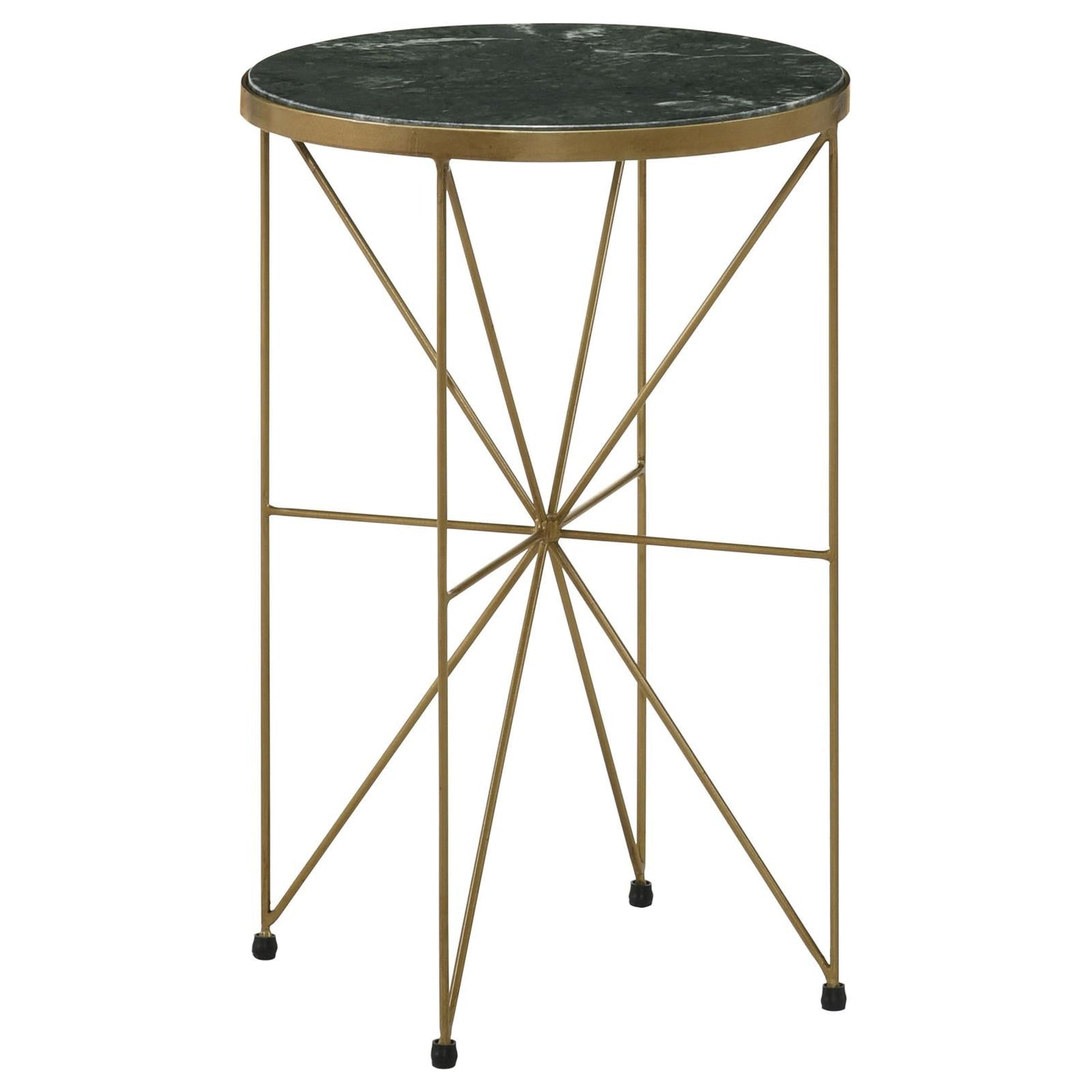 Eliska Green/Antique Gold Round Accent Table with Marble Top - 936061 - Bien Home Furniture & Electronics