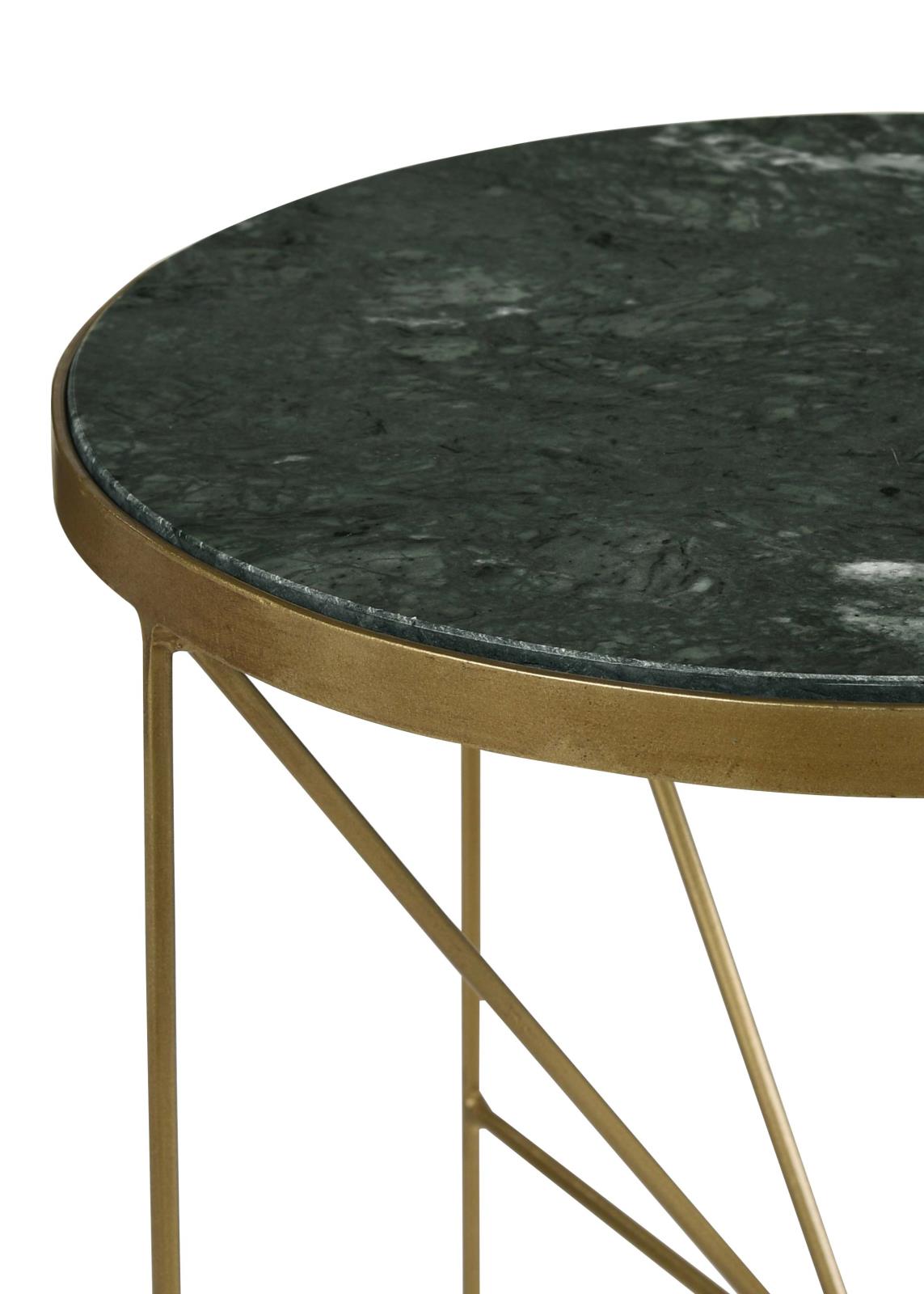 Eliska Green/Antique Gold Round Accent Table with Marble Top - 936061 - Bien Home Furniture & Electronics