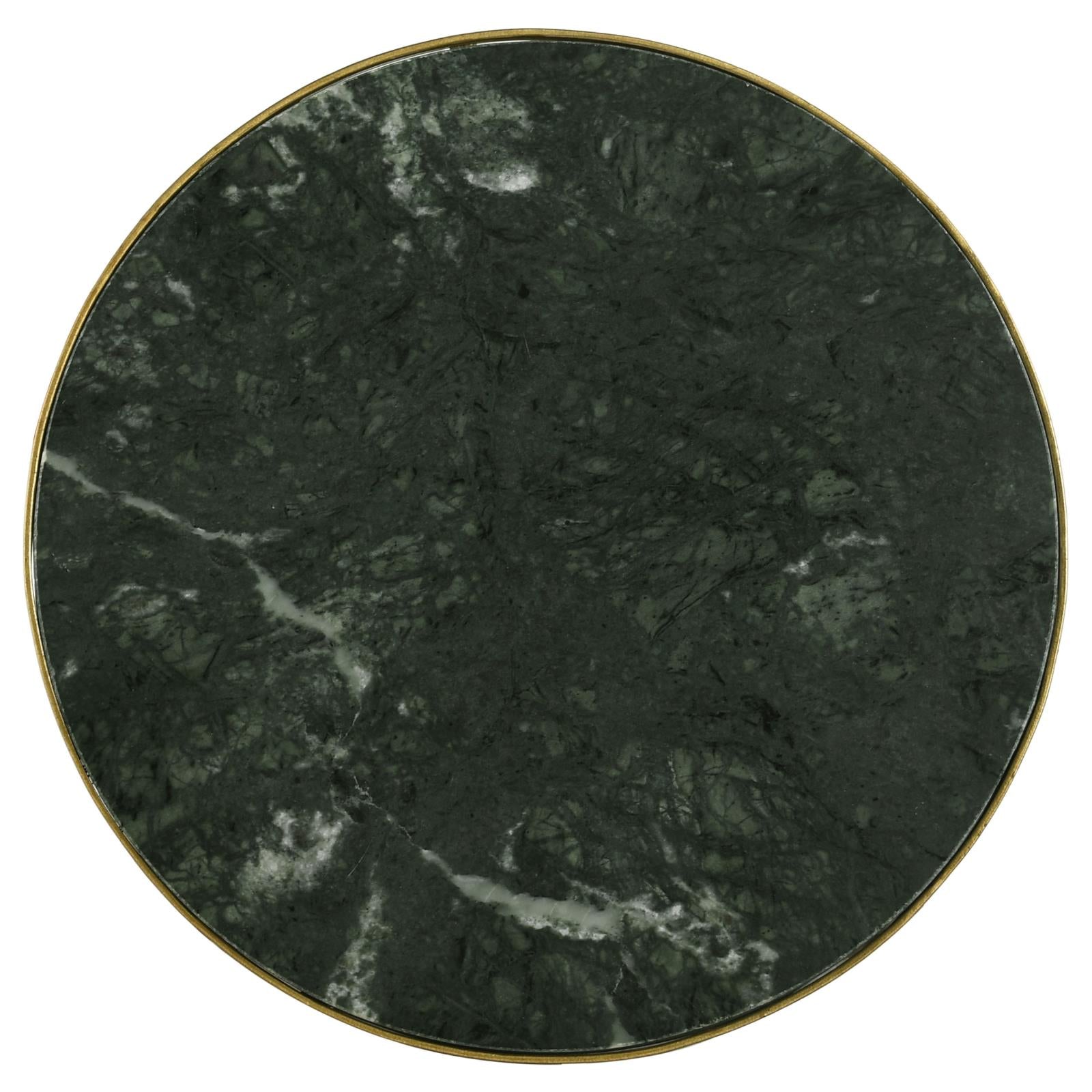 Eliska Green/Antique Gold Round Accent Table with Marble Top - 936061 - Bien Home Furniture & Electronics