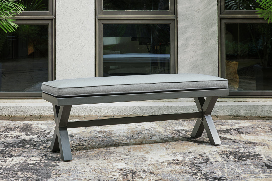 Elite Park Gray Outdoor Bench with Cushion - P518-600 - Bien Home Furniture &amp; Electronics
