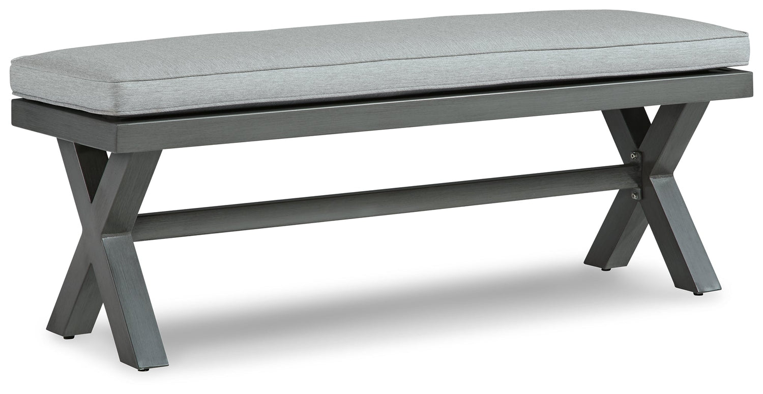 Elite Park Gray Outdoor Bench with Cushion - P518-600 - Bien Home Furniture & Electronics