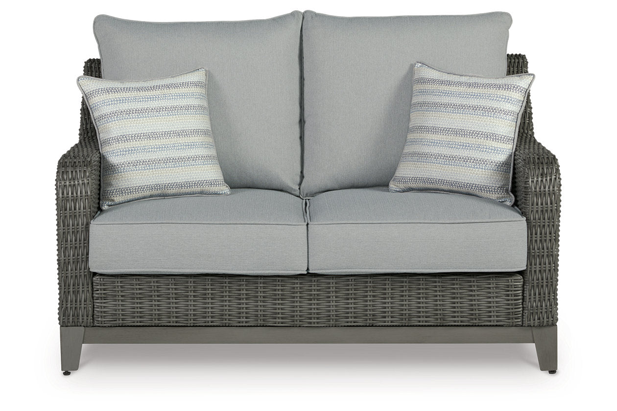 Elite Park Gray Outdoor Loveseat with Cushion - P518-835 - Bien Home Furniture & Electronics