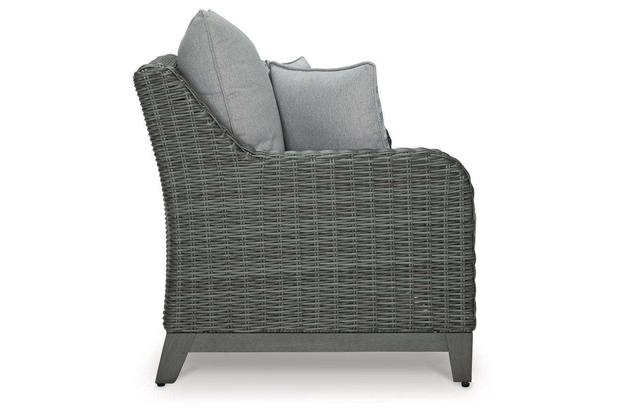 Elite Park Gray Outdoor Loveseat with Cushion - P518-835 - Bien Home Furniture & Electronics