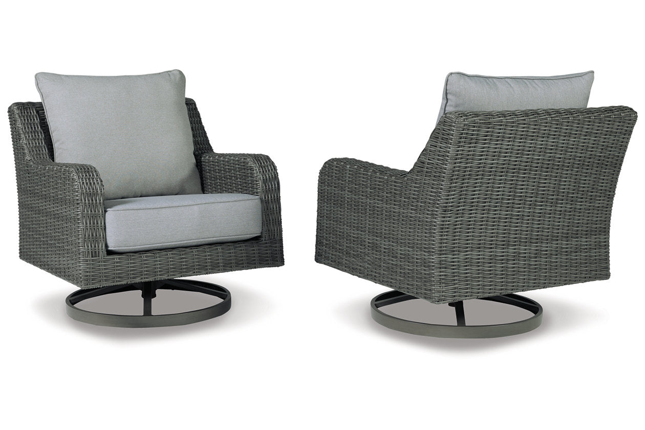 Elite Park Gray Outdoor Swivel Lounge with Cushion - P518-821 - Bien Home Furniture & Electronics