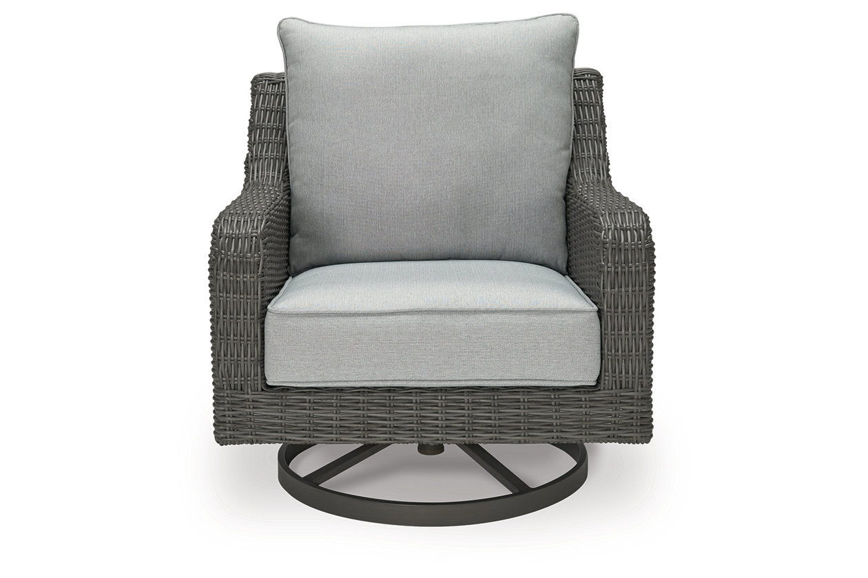 Elite Park Gray Outdoor Swivel Lounge with Cushion - P518-821 - Bien Home Furniture & Electronics