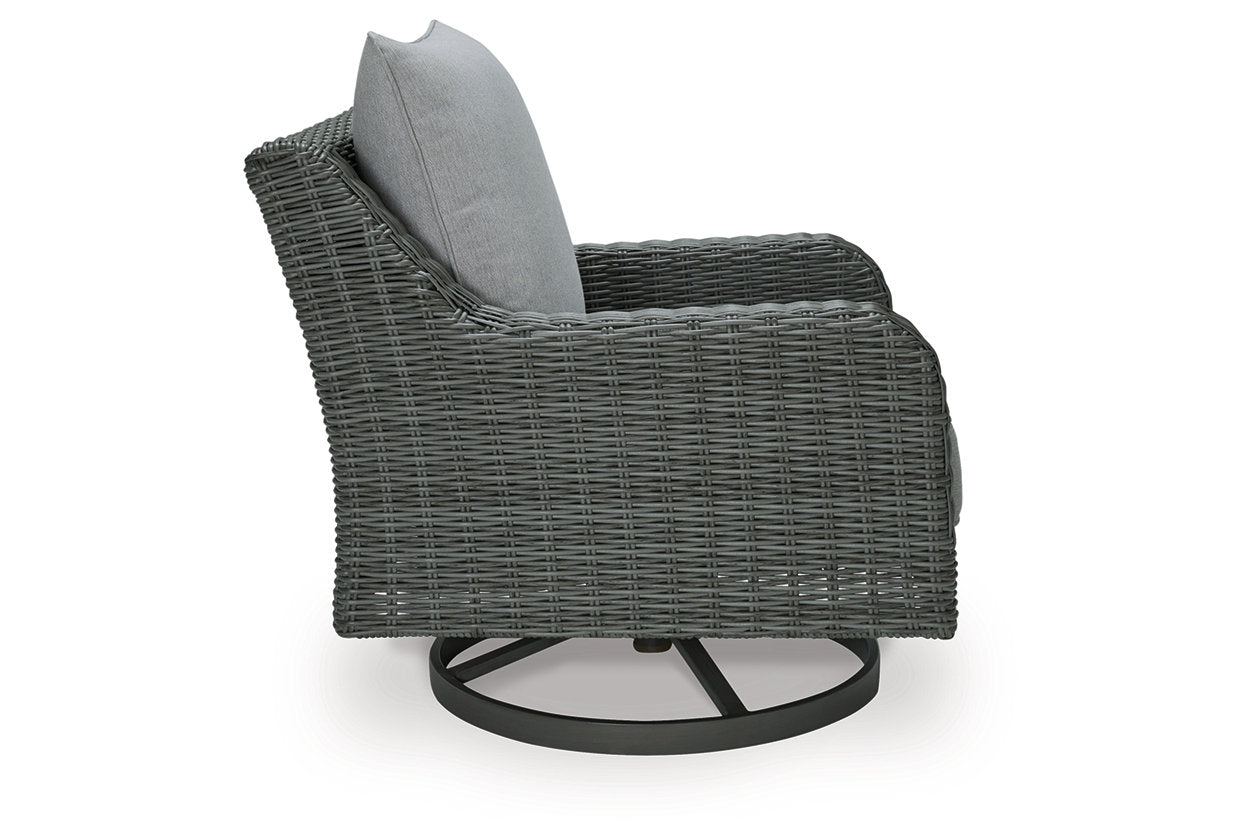 Elite Park Gray Outdoor Swivel Lounge with Cushion - P518-821 - Bien Home Furniture & Electronics
