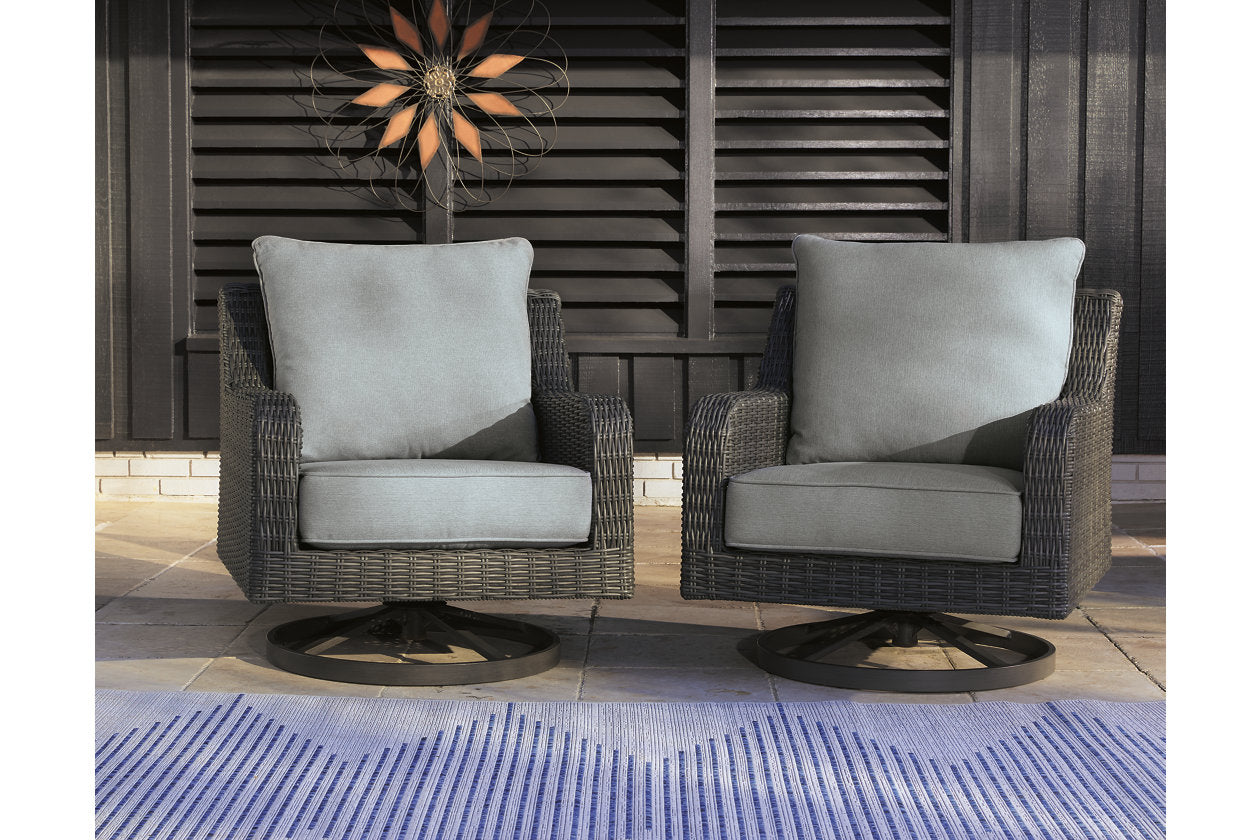 Elite Park Gray Outdoor Swivel Lounge with Cushion - P518-821 - Bien Home Furniture & Electronics