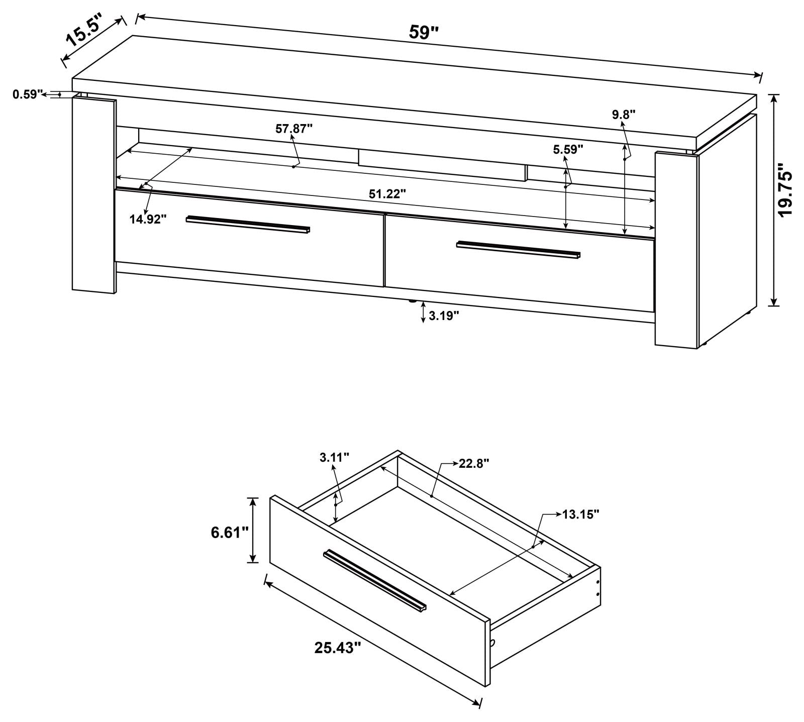 Elkton 2-Drawer TV Console Weathered Gray - 701979 - Bien Home Furniture & Electronics