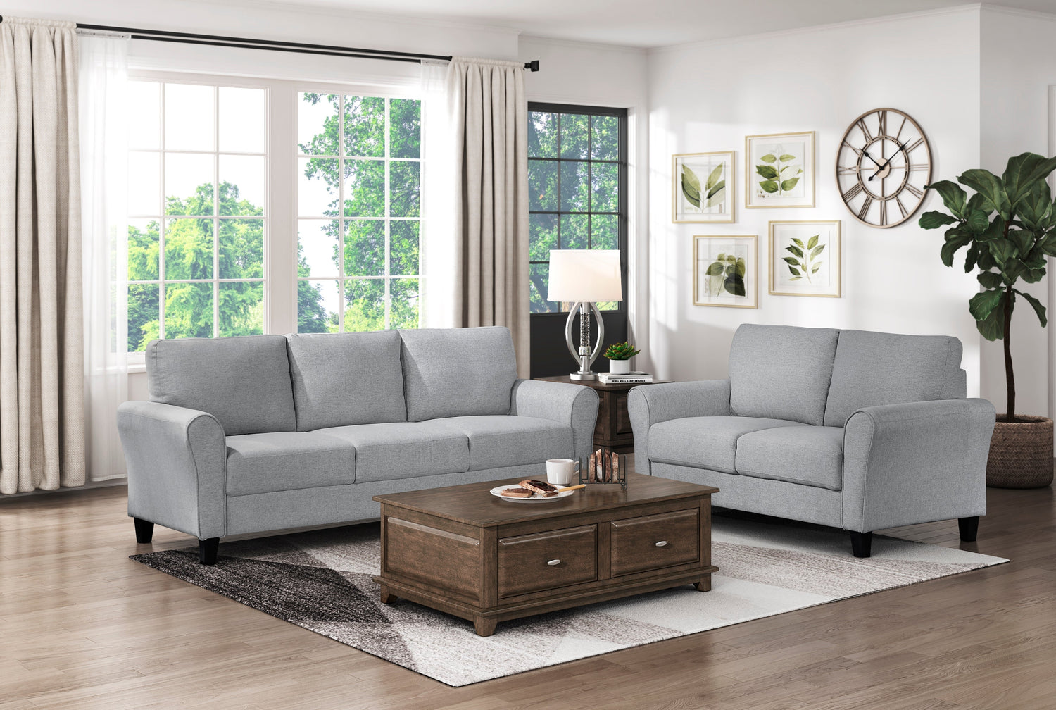 Ellery Dark Gray Loveseat - 9209DG-2 - Bien Home Furniture & Electronics