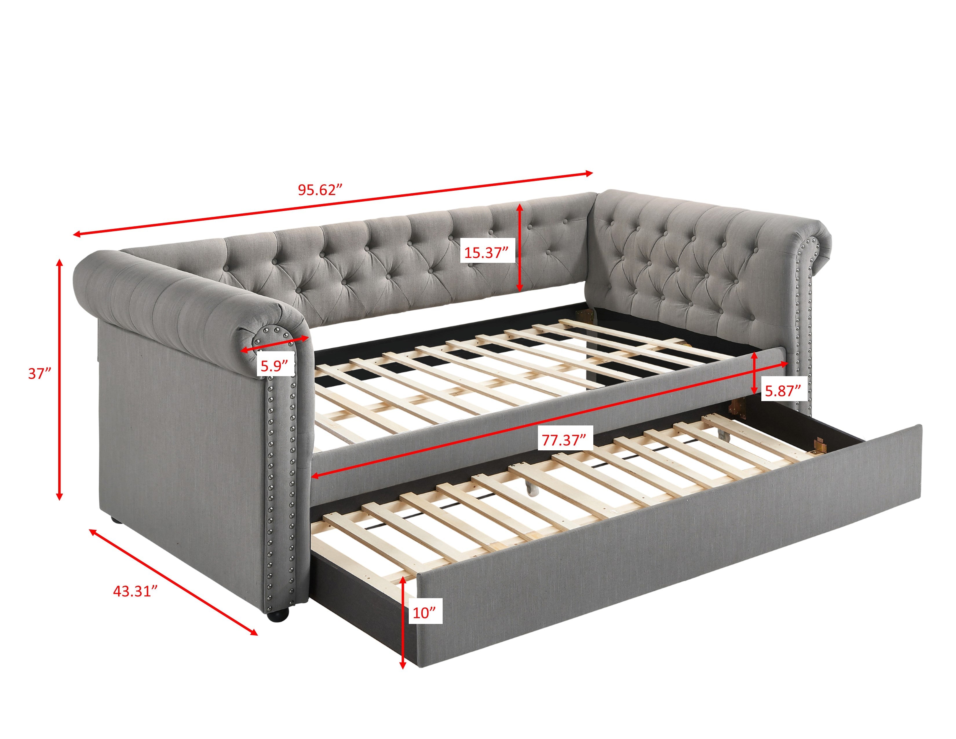 Ellie Gray Twin Daybed - SET | 5332DV-ARM | 5332DV-BACK - Bien Home Furniture & Electronics