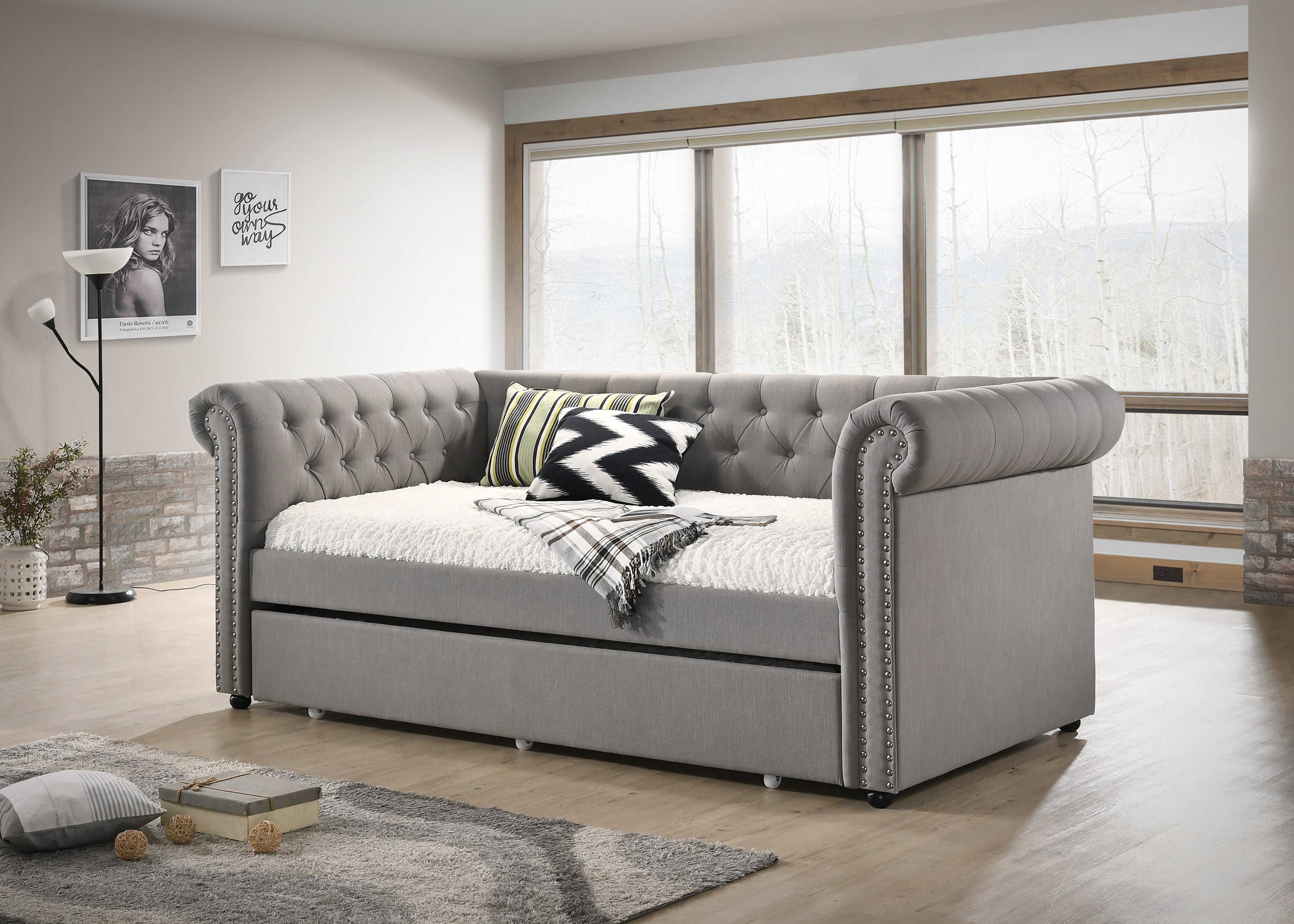 Ellie Gray Twin Daybed - SET | 5332DV-ARM | 5332DV-BACK - Bien Home Furniture & Electronics