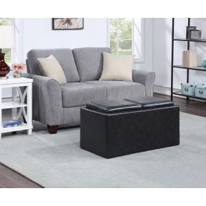 Elly Black Storage Cocktail Ottoman - SH3552BLK - Bien Home Furniture & Electronics