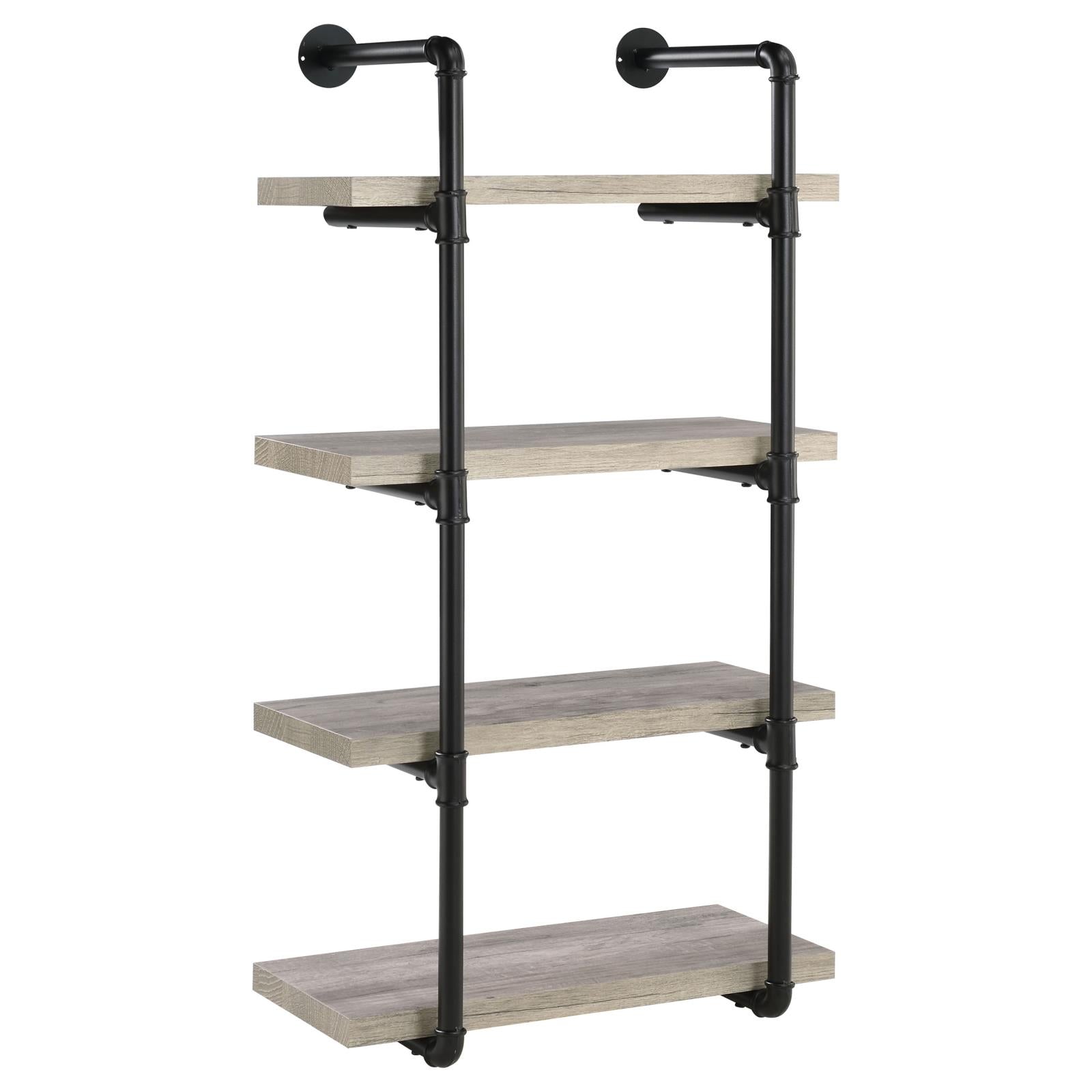 Elmcrest 24-inch Wall Shelf Black/Gray Driftwood - 804416 - Bien Home Furniture &amp; Electronics