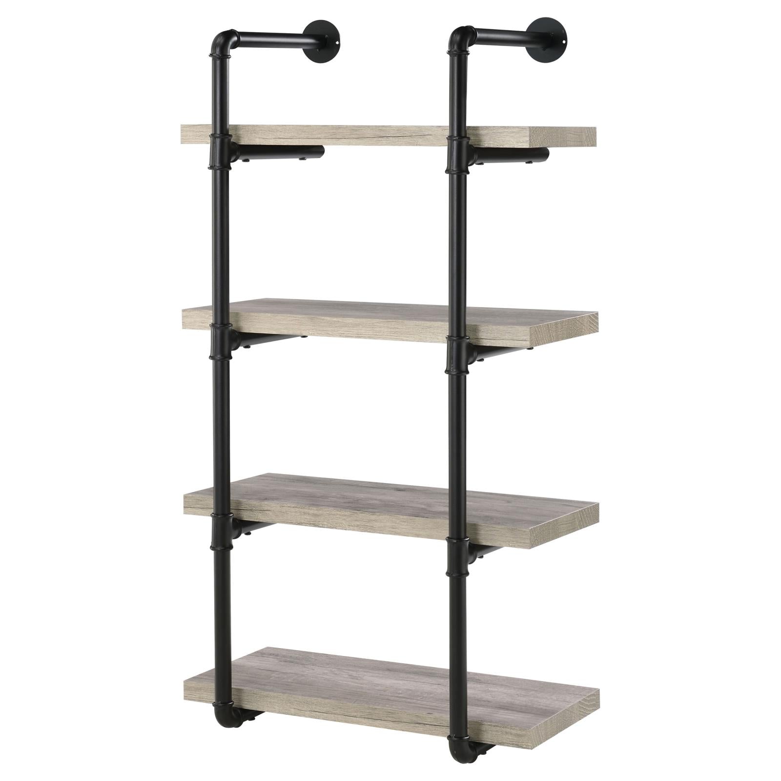 Elmcrest 24-inch Wall Shelf Black/Gray Driftwood - 804416 - Bien Home Furniture &amp; Electronics