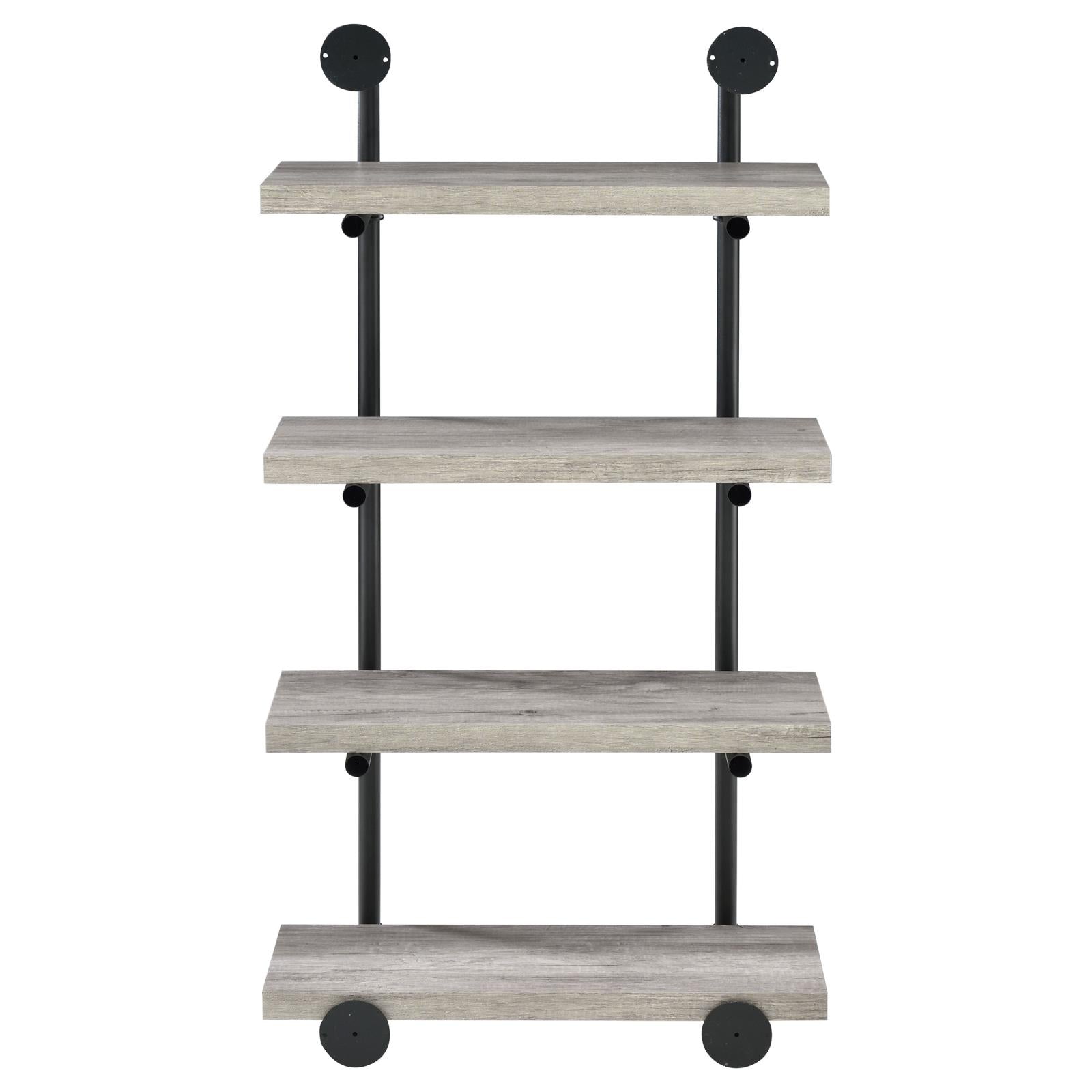 Elmcrest 24-inch Wall Shelf Black/Gray Driftwood - 804416 - Bien Home Furniture &amp; Electronics