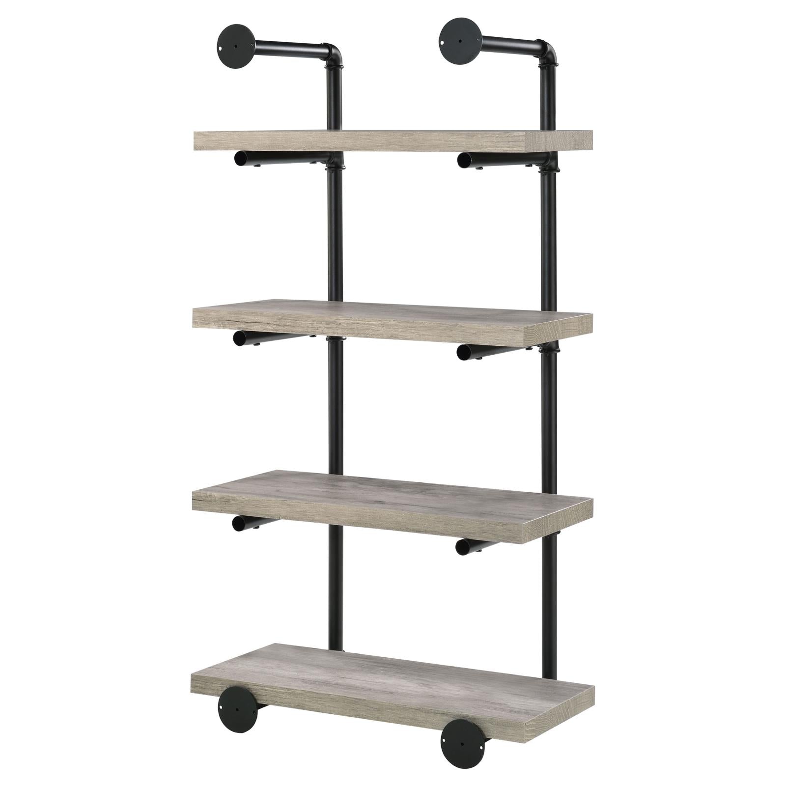 Elmcrest 24-inch Wall Shelf Black/Gray Driftwood - 804416 - Bien Home Furniture &amp; Electronics