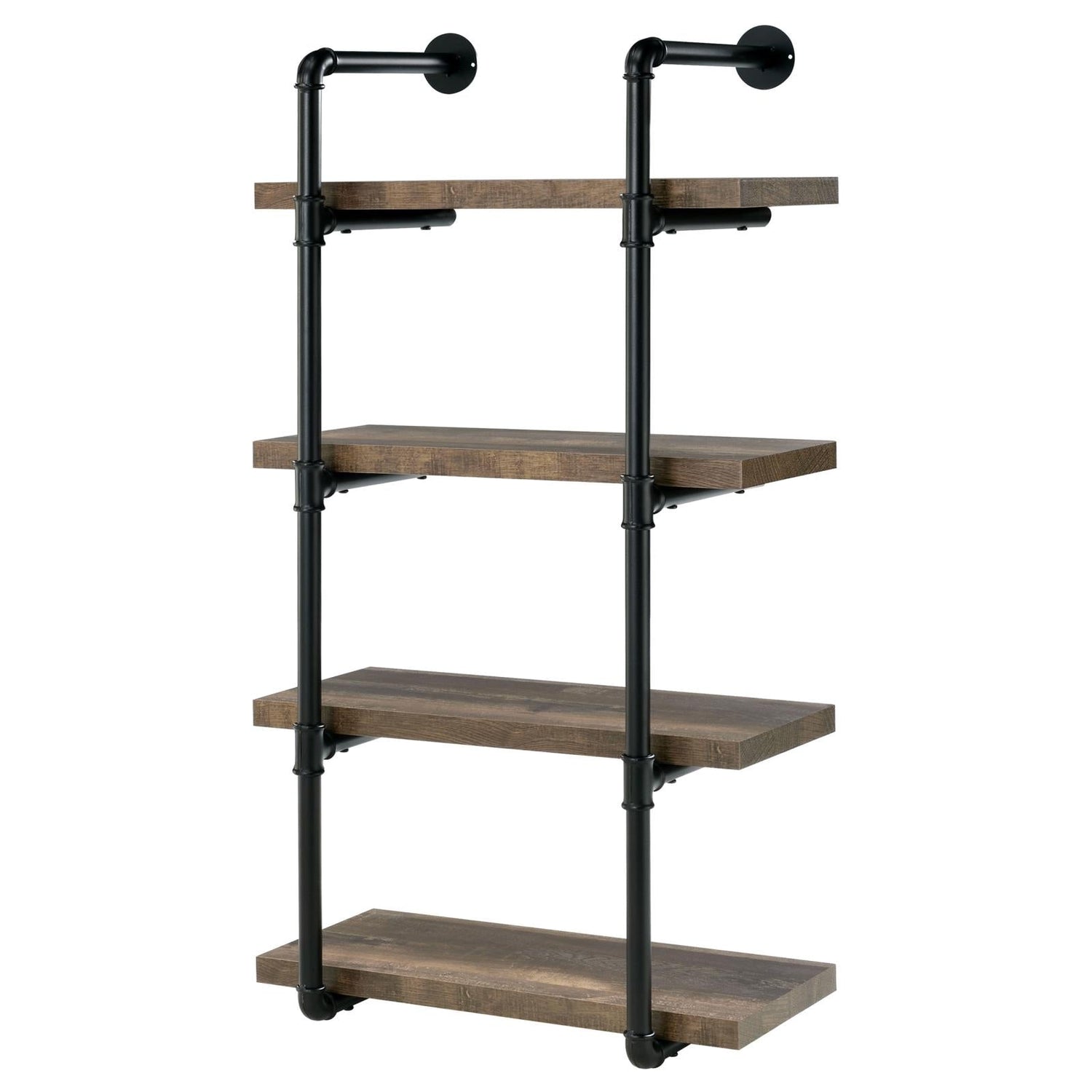 Elmcrest 24-inch Wall Shelf Black/Rustic Oak - 804426 - Bien Home Furniture & Electronics