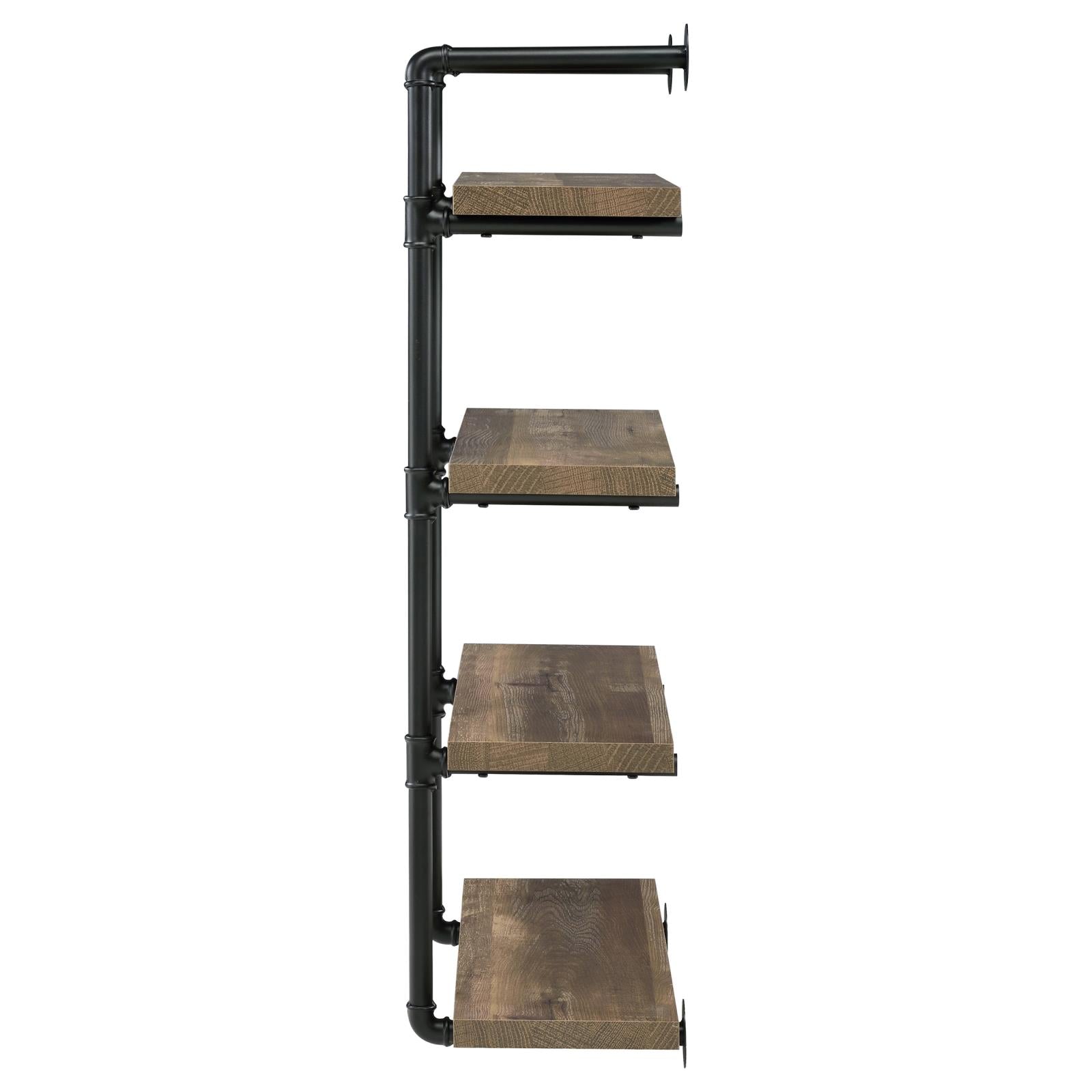 Elmcrest 24-inch Wall Shelf Black/Rustic Oak - 804426 - Bien Home Furniture &amp; Electronics