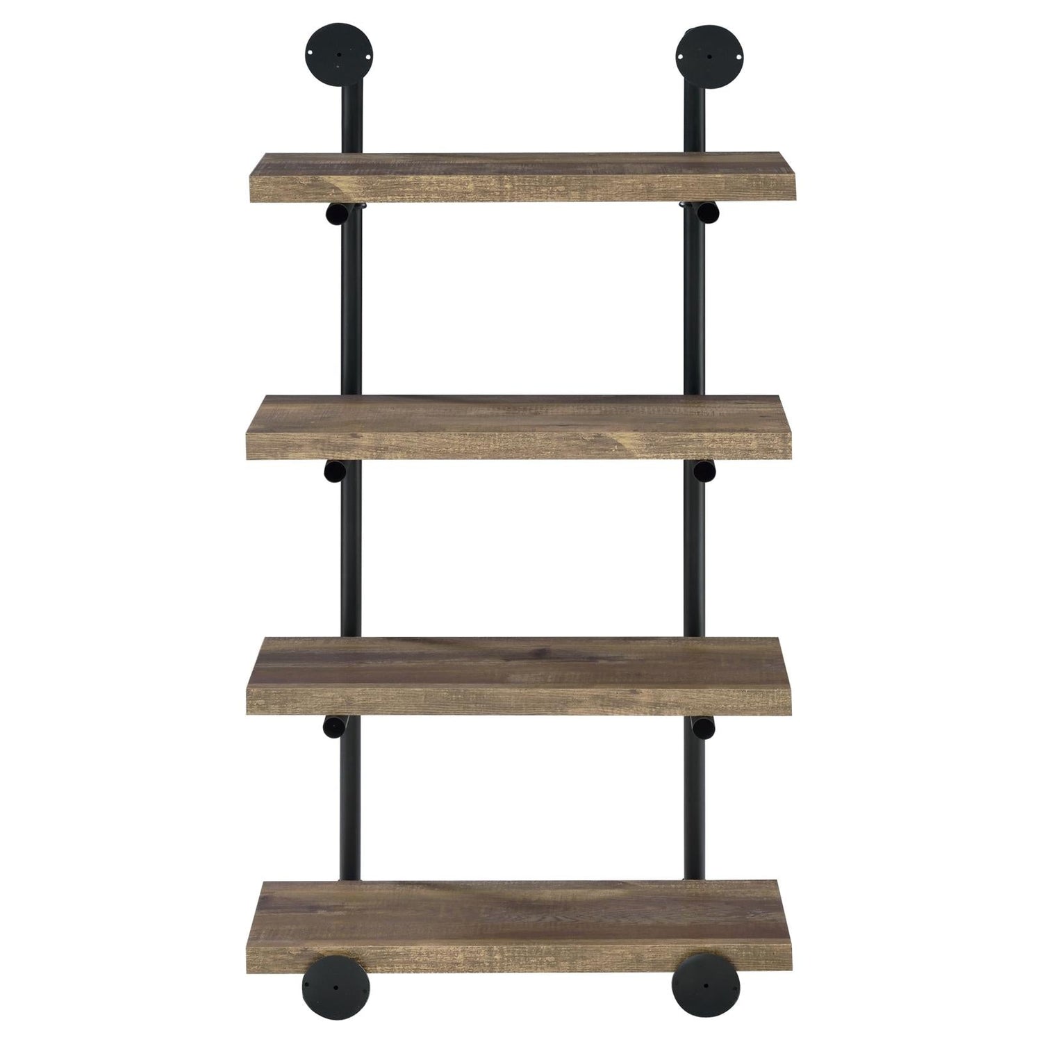 Elmcrest 24-inch Wall Shelf Black/Rustic Oak - 804426 - Bien Home Furniture & Electronics