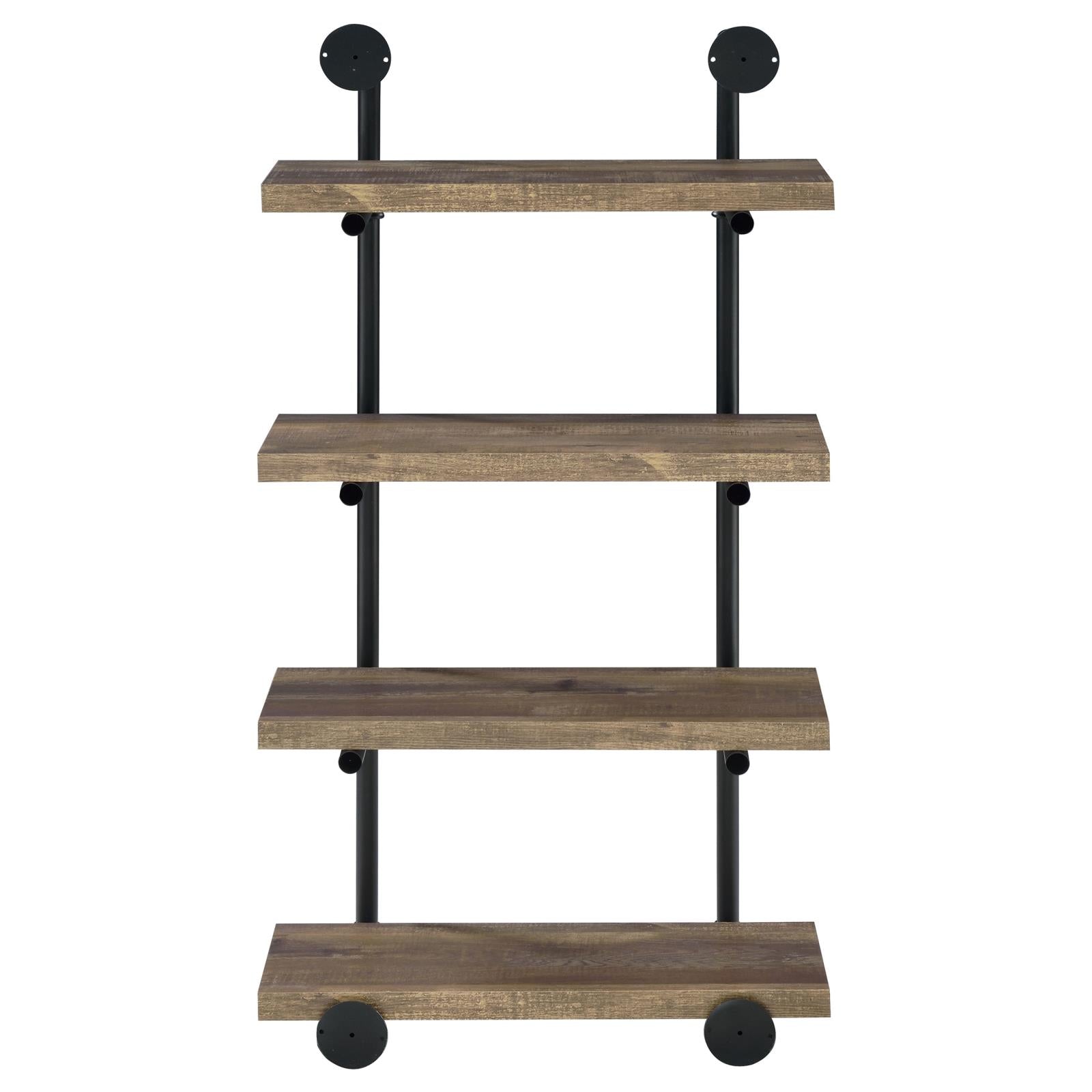 Elmcrest 24-inch Wall Shelf Black/Rustic Oak - 804426 - Bien Home Furniture &amp; Electronics