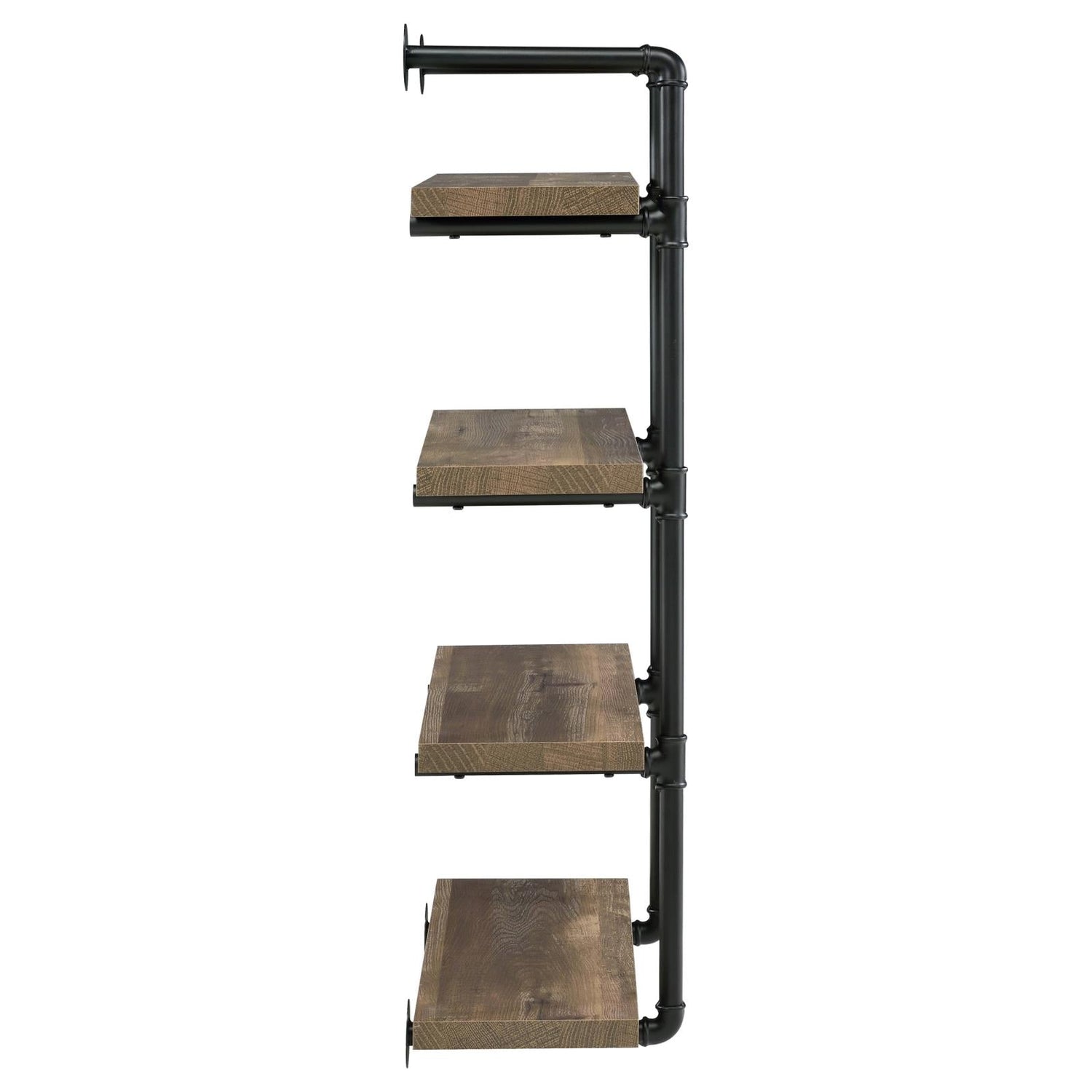 Elmcrest 24-inch Wall Shelf Black/Rustic Oak - 804426 - Bien Home Furniture & Electronics