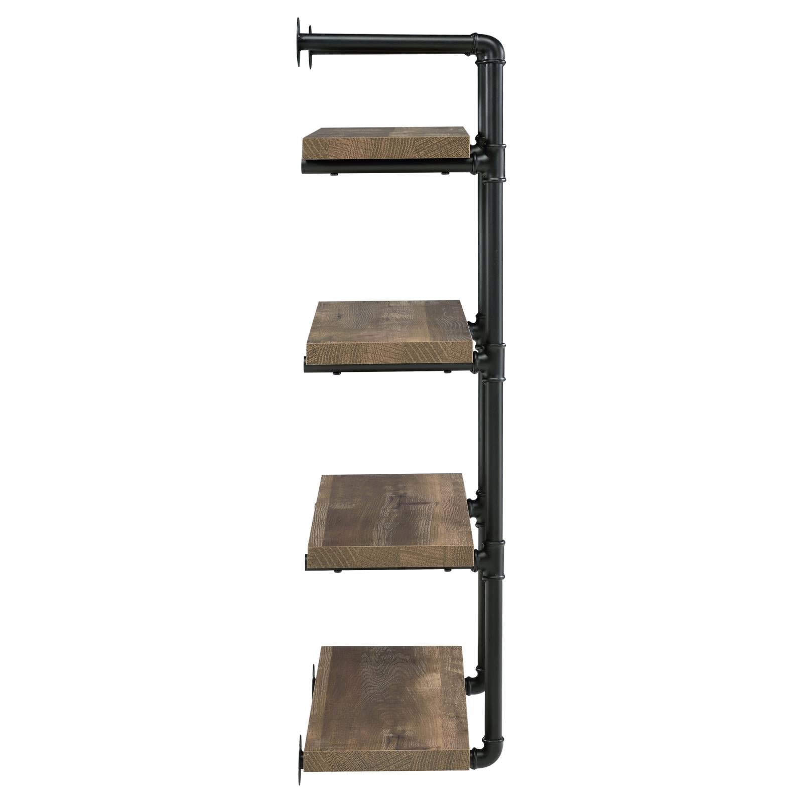 Elmcrest 24-inch Wall Shelf Black/Rustic Oak - 804426 - Bien Home Furniture &amp; Electronics