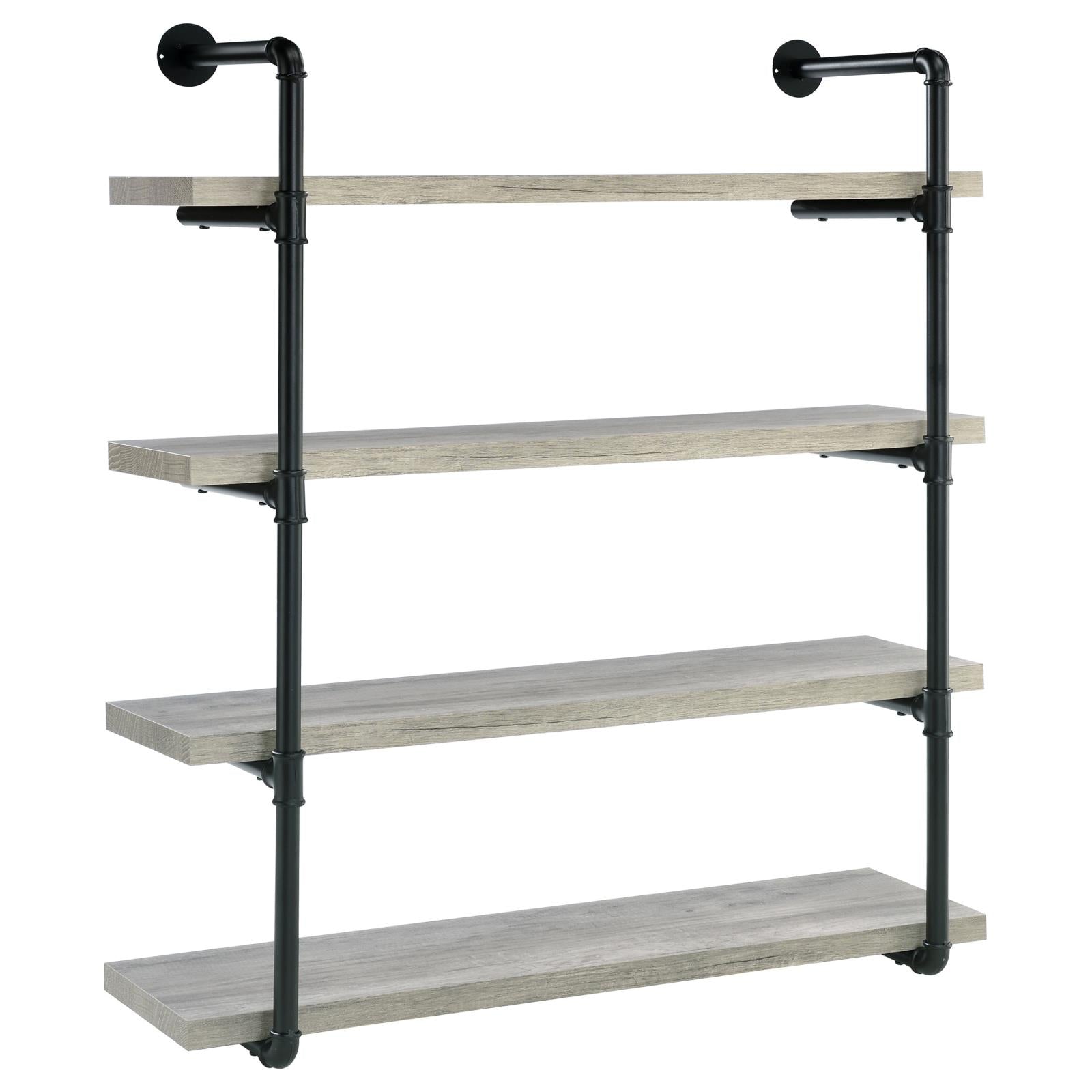 Elmcrest 40-inch Wall Shelf Black/Gray Driftwood - 804427 - Bien Home Furniture &amp; Electronics