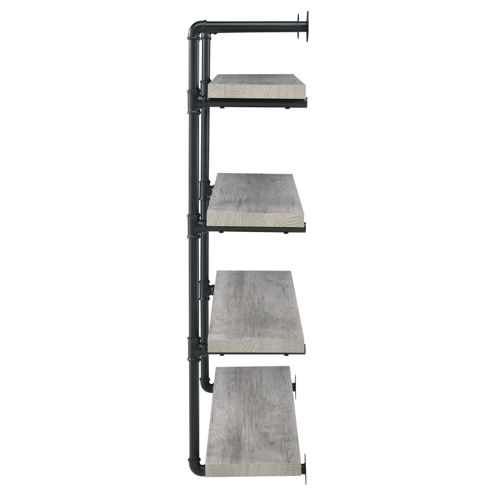 Elmcrest 40-inch Wall Shelf Black/Gray Driftwood - 804427 - Bien Home Furniture &amp; Electronics