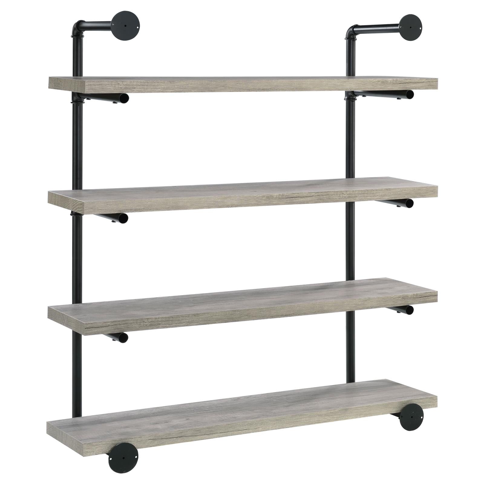 Elmcrest 40-inch Wall Shelf Black/Gray Driftwood - 804427 - Bien Home Furniture &amp; Electronics