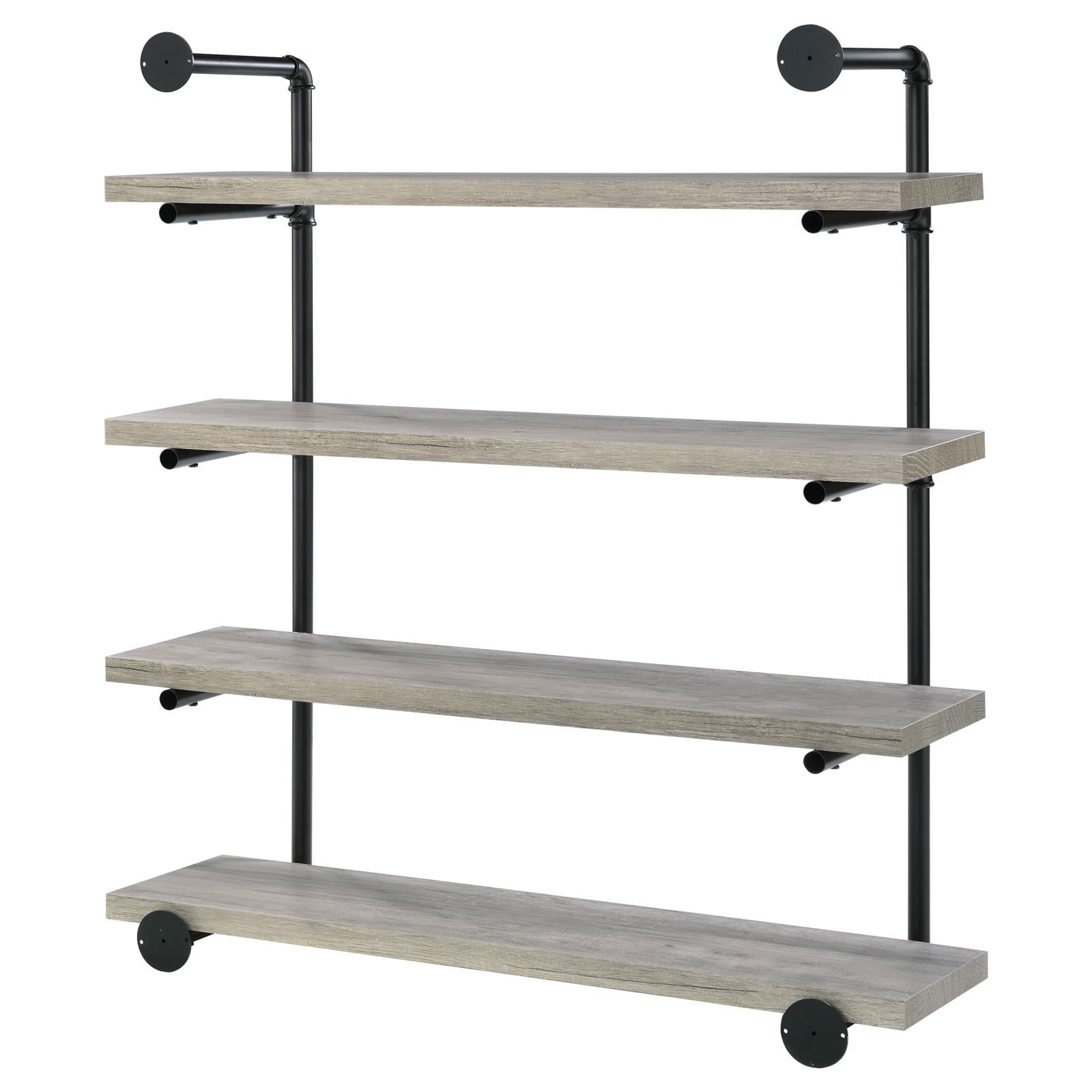 Elmcrest 40-inch Wall Shelf Black/Gray Driftwood - 804427 - Bien Home Furniture &amp; Electronics