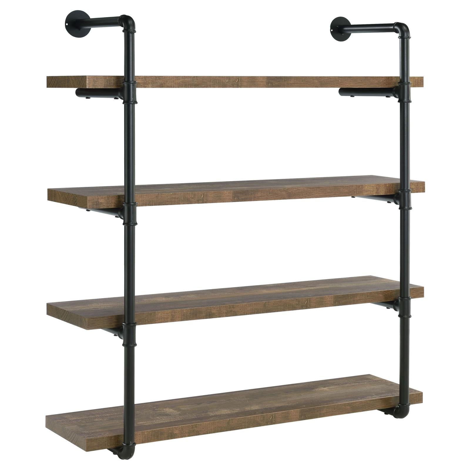 Elmcrest 40-inch Wall Shelf Black/Rustic Oak - 804417 - Bien Home Furniture &amp; Electronics