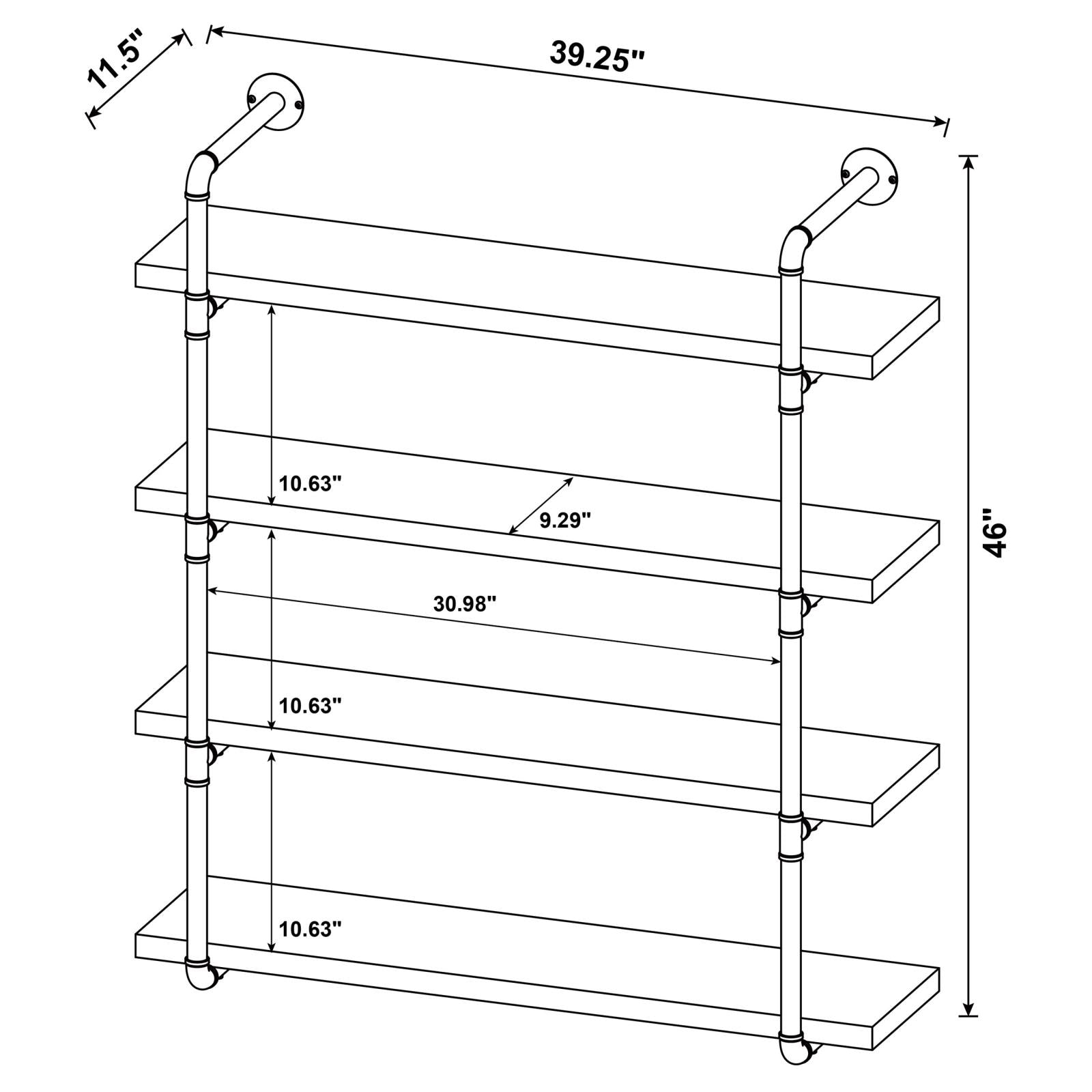 Elmcrest 40-inch Wall Shelf Black/Rustic Oak - 804417 - Bien Home Furniture & Electronics